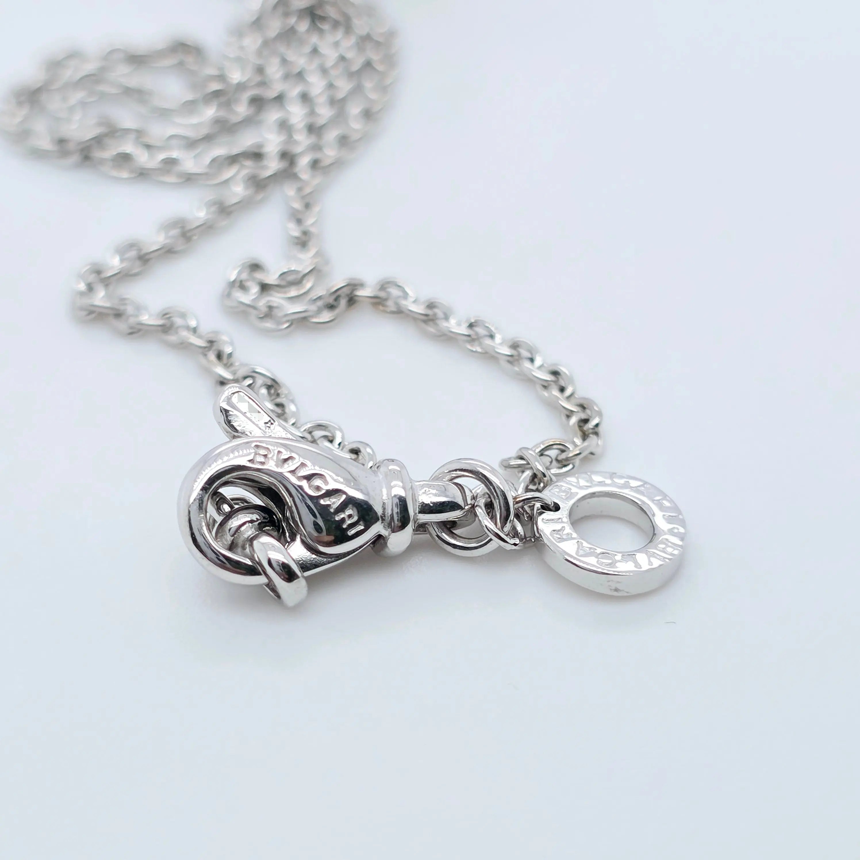 Bvlgari B.zero1 Necklace with Small Pendant, 18k White Gold, 16 Inches Chloe's Jewellers
