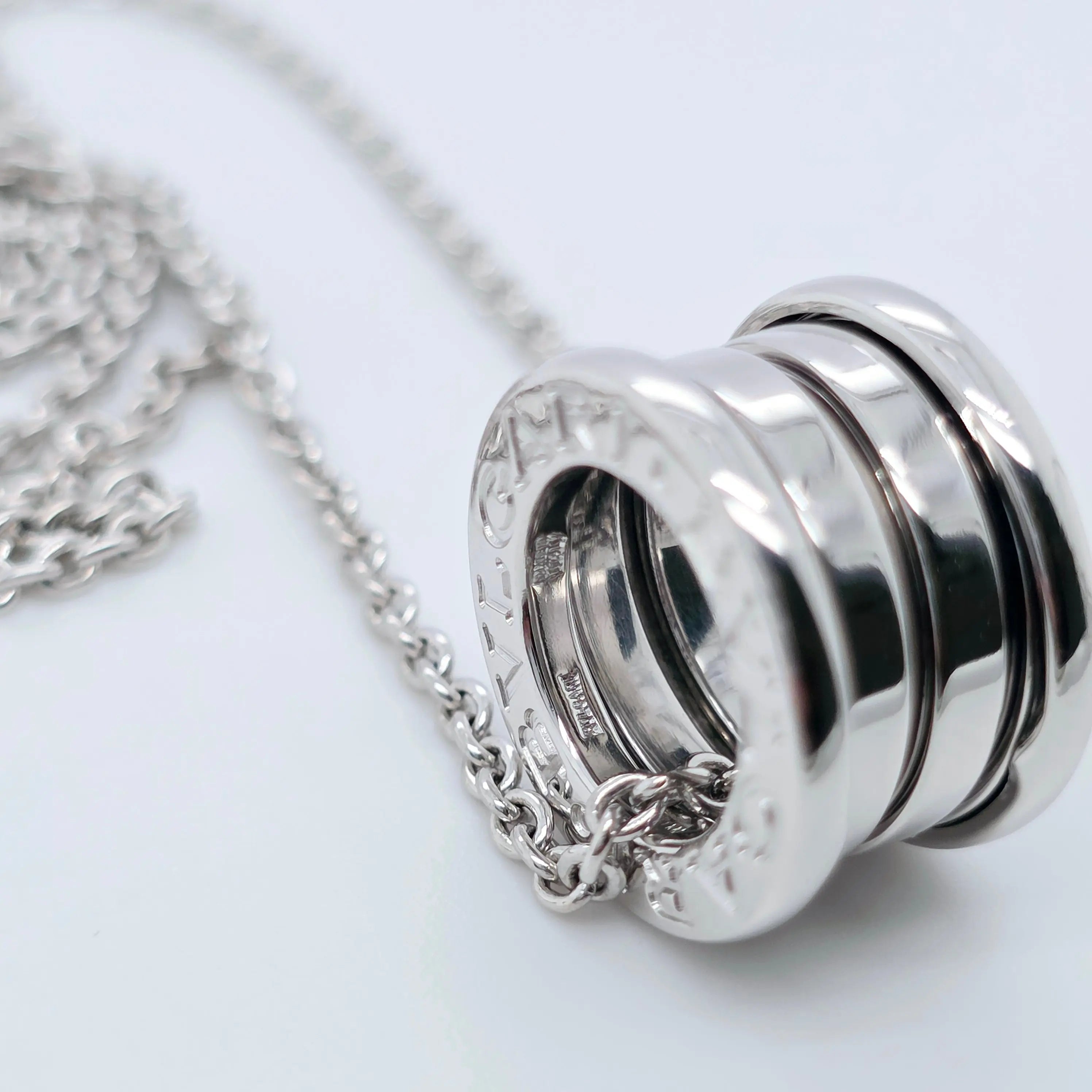 Bvlgari B.zero1 Necklace with Small Pendant, 18k White Gold, 16 Inches Chloe's Jewellers