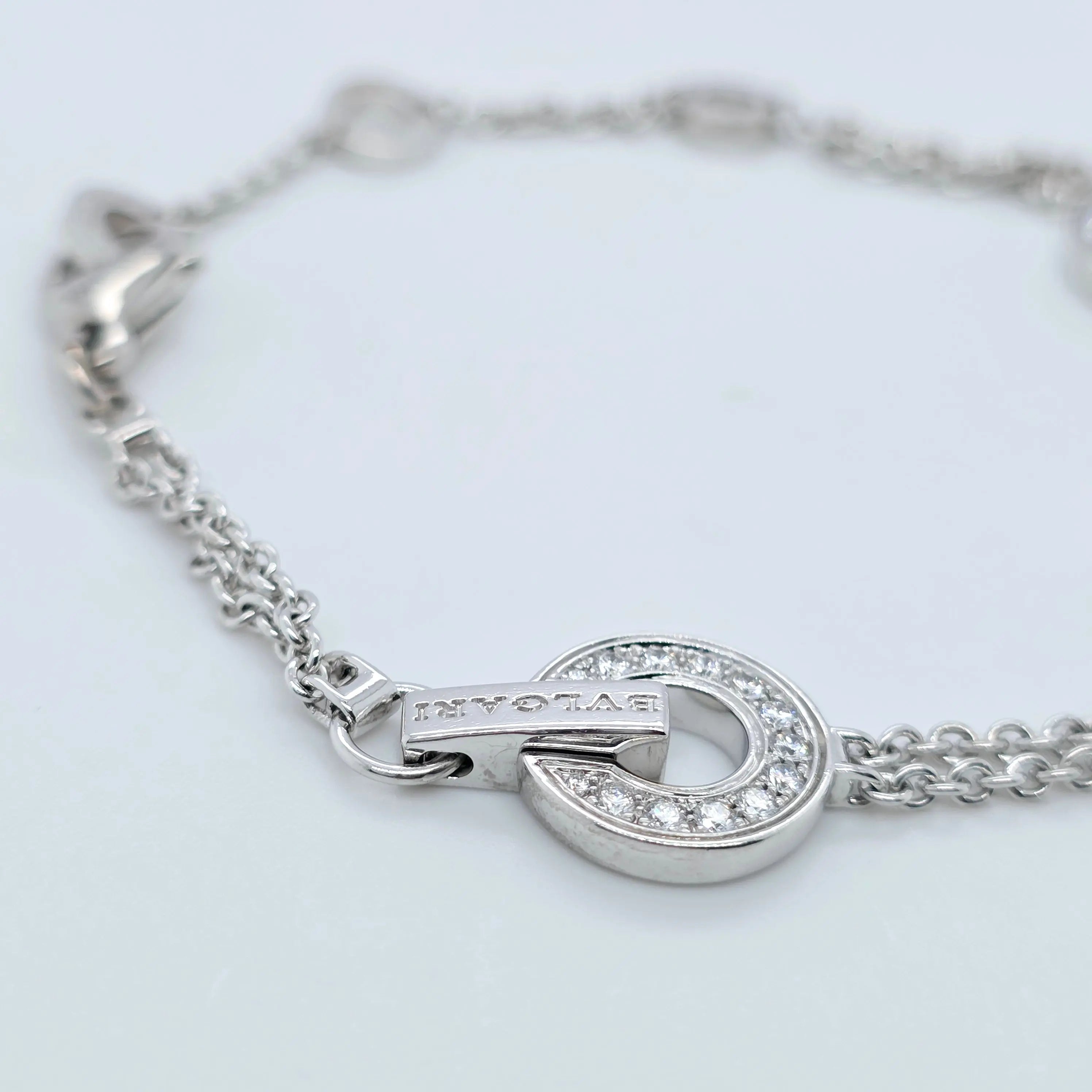Pre-Owned Bvlgari Charm Diamond Bracelet | 0.53ct, 18K White Gold Chloe's Jewellers