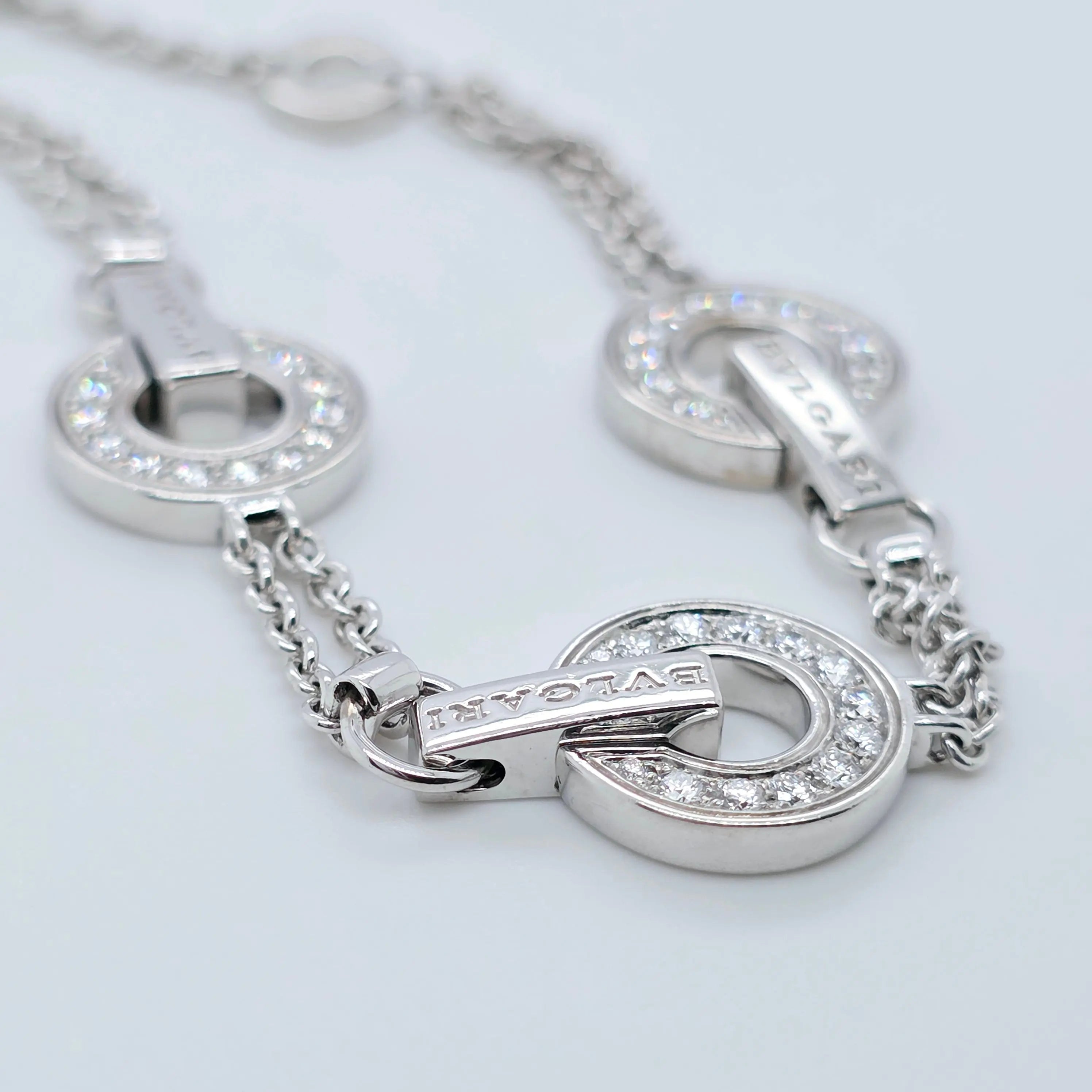 Pre-Owned Bvlgari Charm Diamond Bracelet | 0.53ct, 18K White Gold Chloe's Jewellers