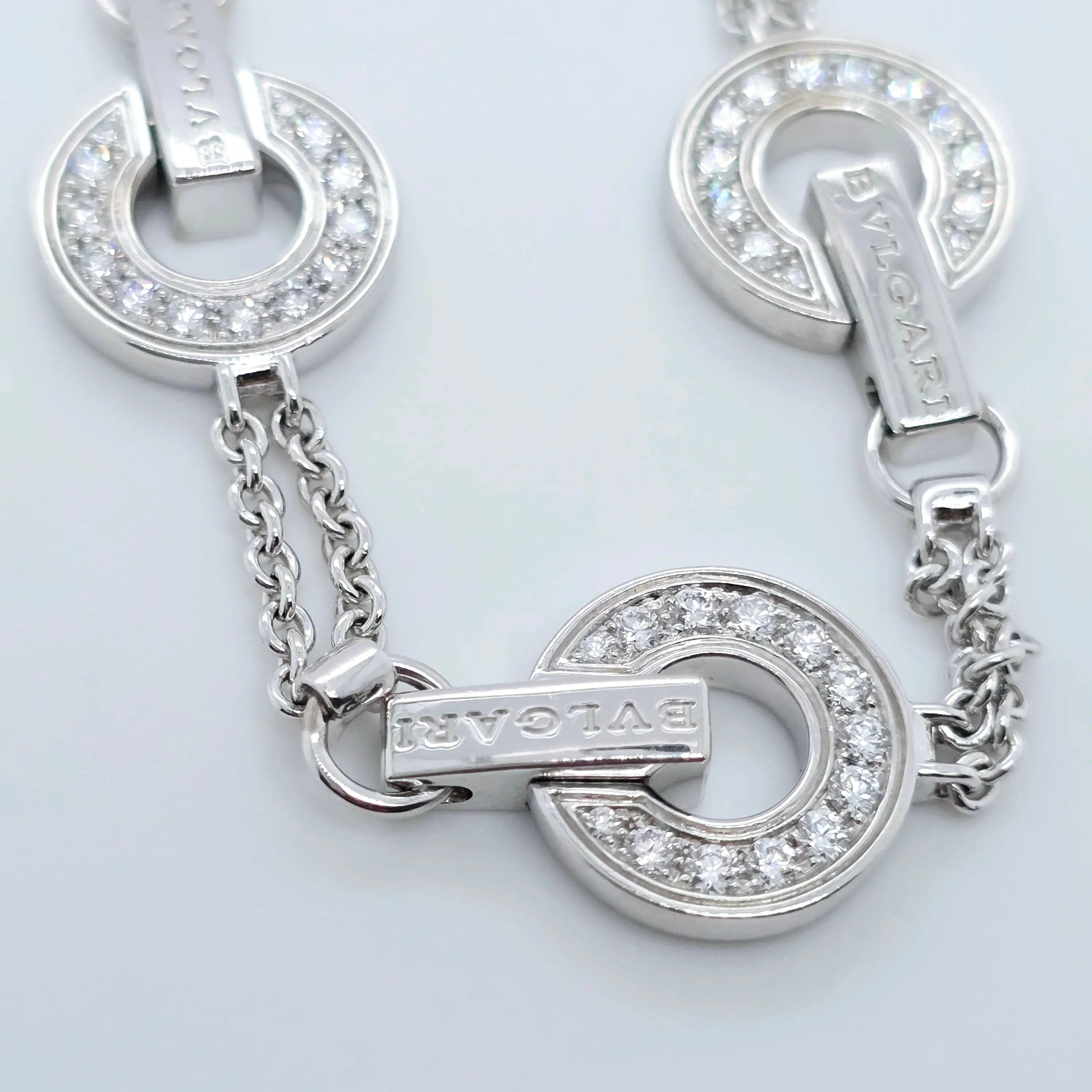 Pre-Owned Bvlgari Charm Diamond Bracelet | 0.53ct, 18K White Gold Chloe's Jewellers