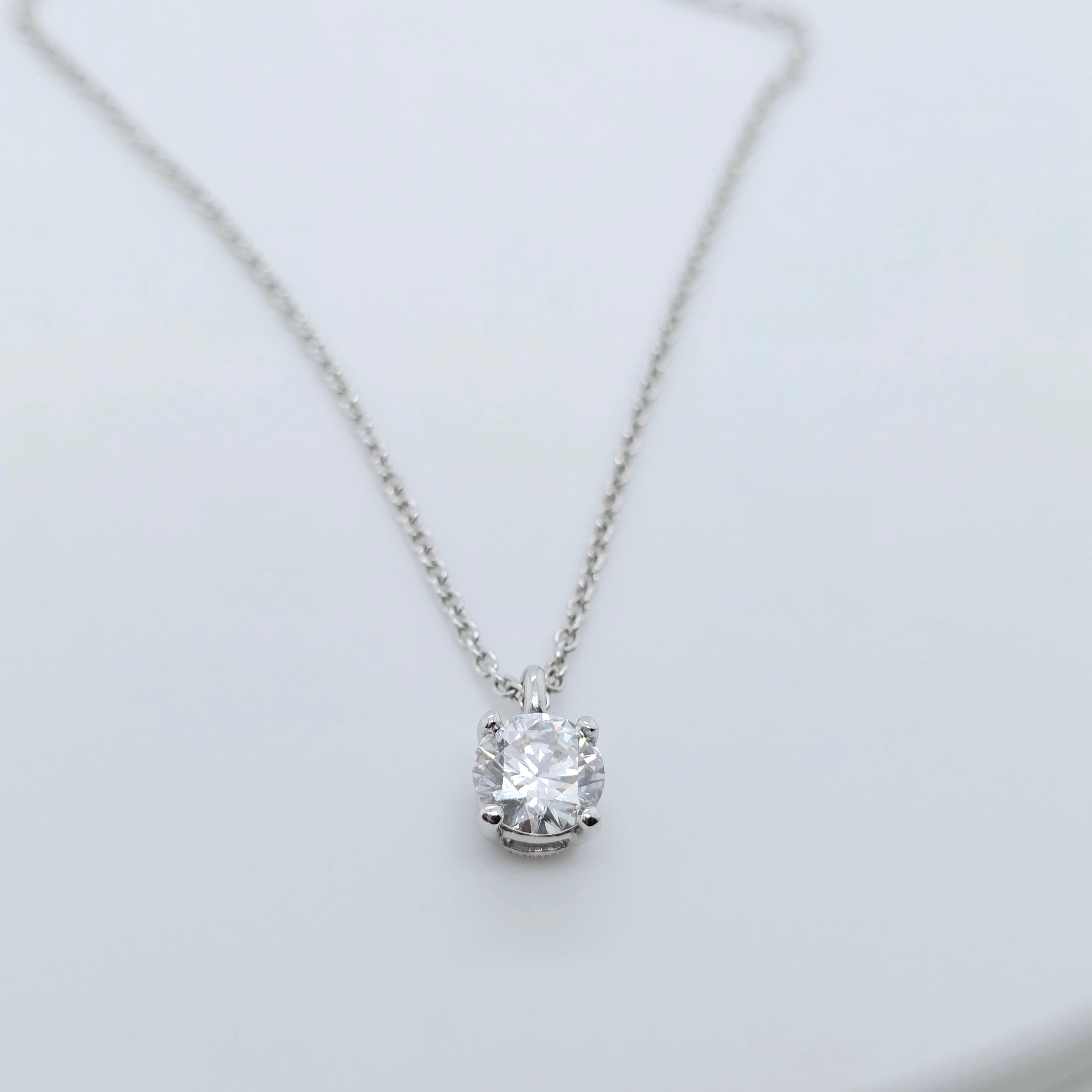 Tiffany & Co. Solitaire Pendant In Platinum, Tiffany Necklace, 16 Inches