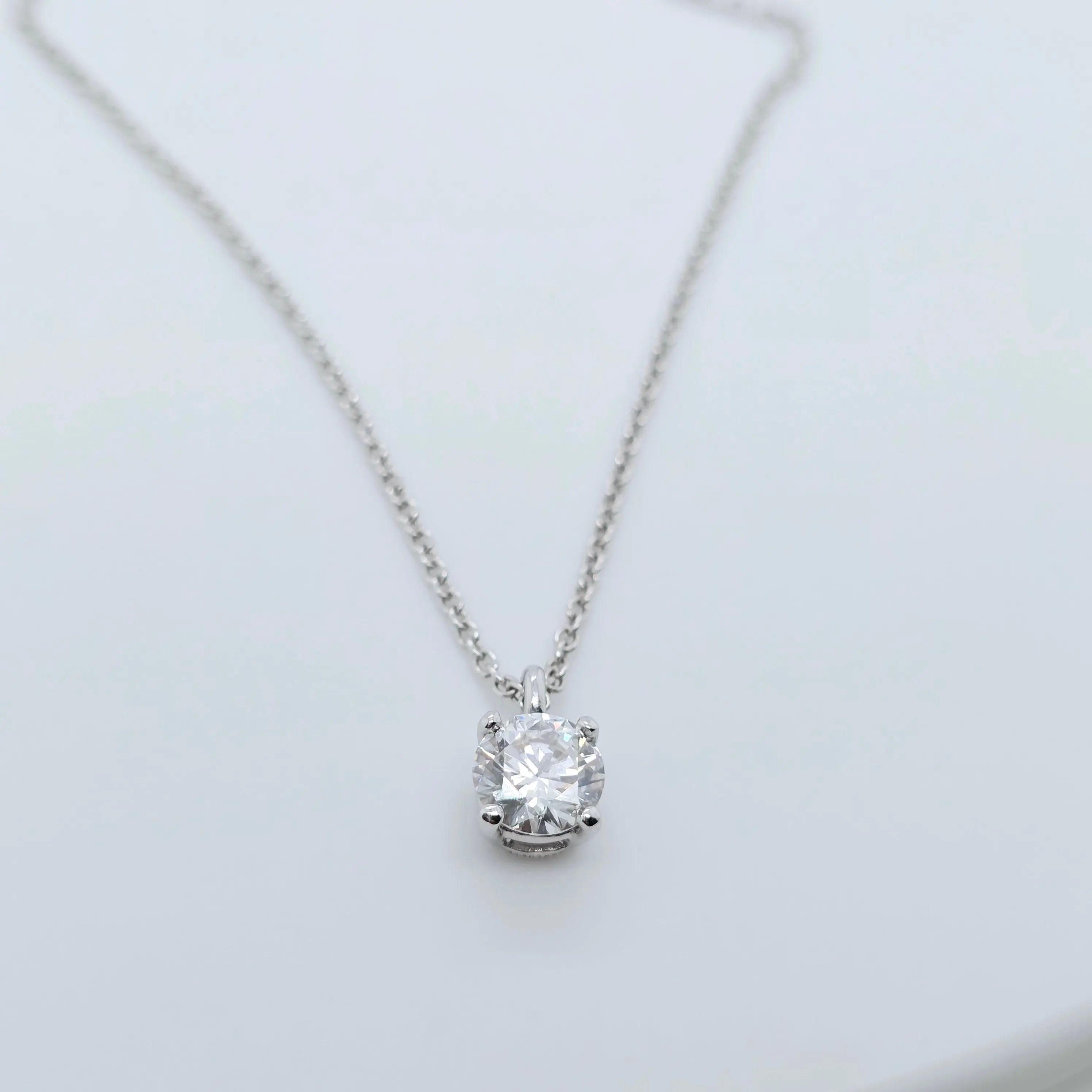 Tiffany & Co. Solitaire Pendant In Platinum, Tiffany Necklace, 16 Inches Chloe's Jewellers