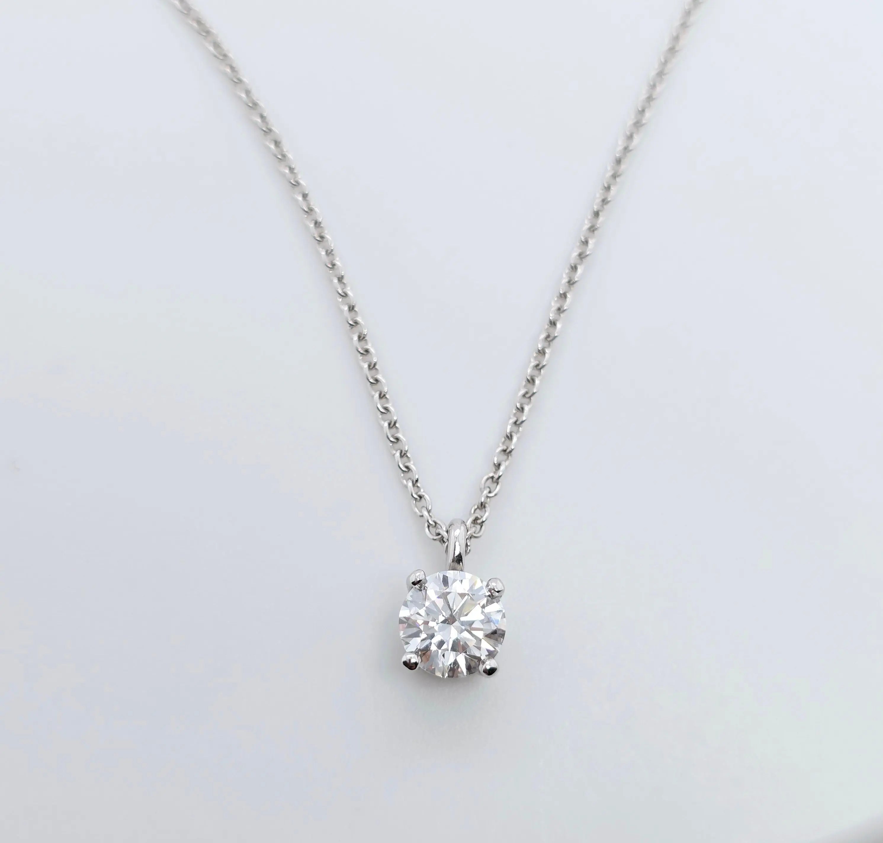 Tiffany & Co. Solitaire Pendant In Platinum, Tiffany Necklace, 16 Inches Chloe's Jewellers
