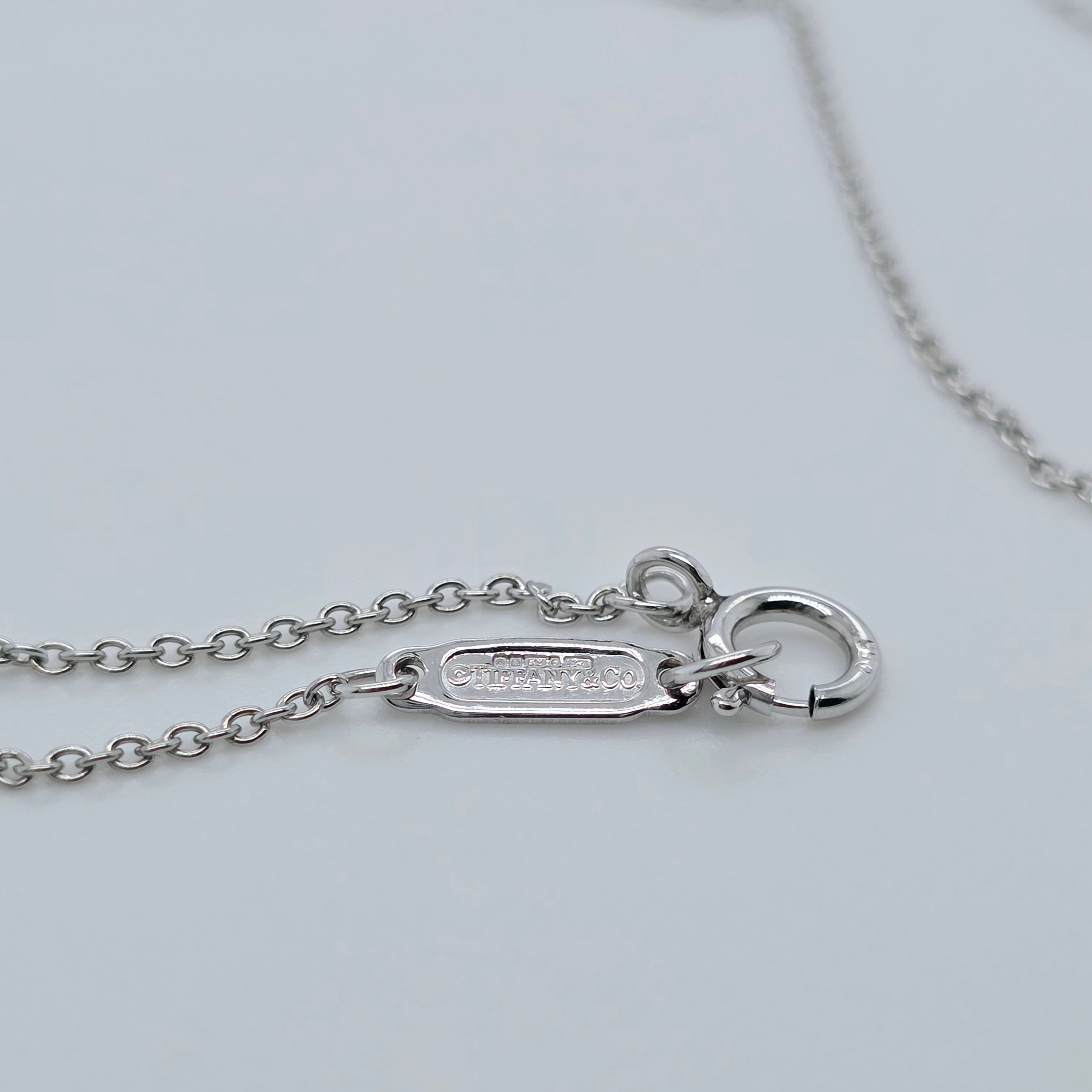 Tiffany & Co. Solitaire Pendant In Platinum, Tiffany Necklace, 16 Inches