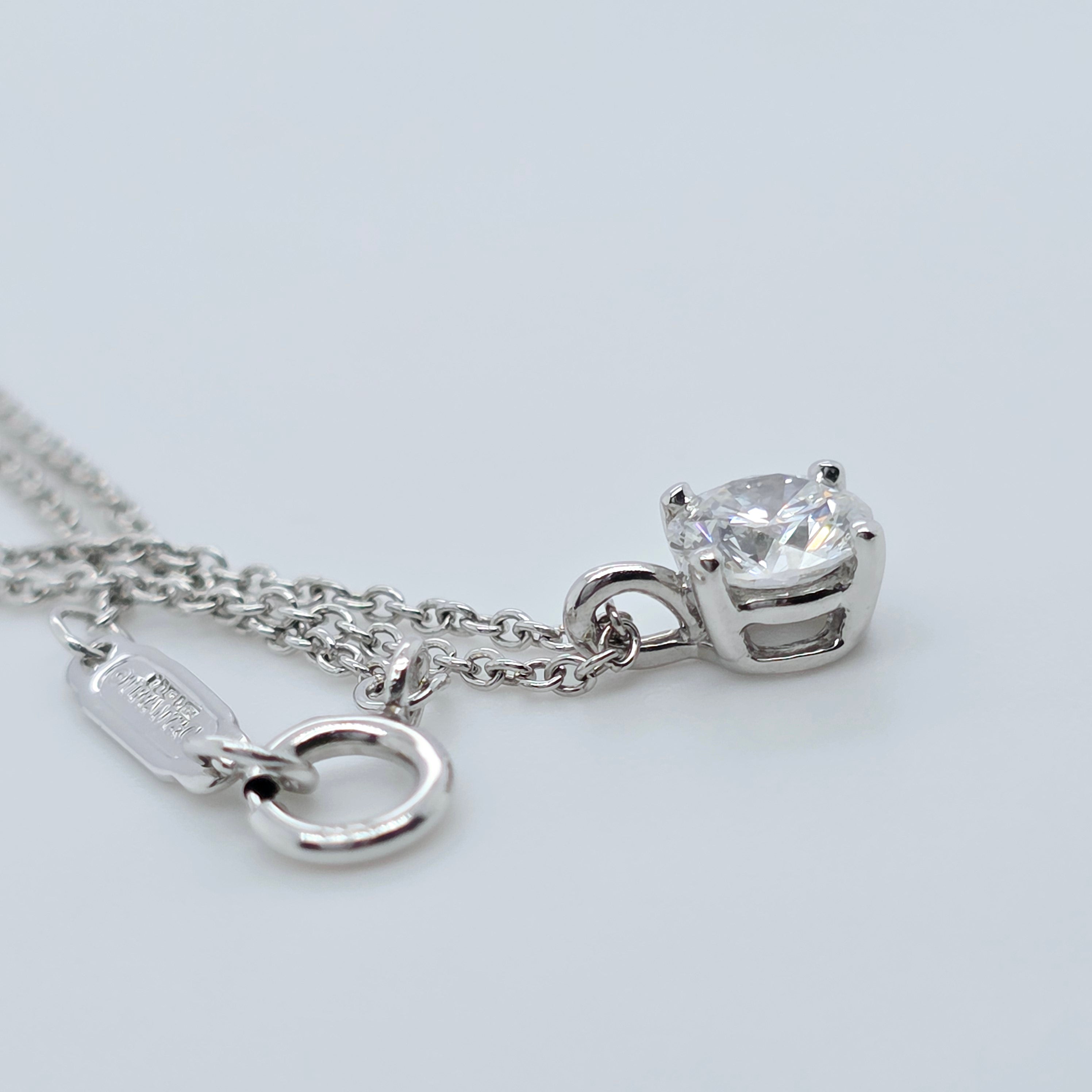 Tiffany & Co. Solitaire Pendant In Platinum, Tiffany Necklace, 16 Inches