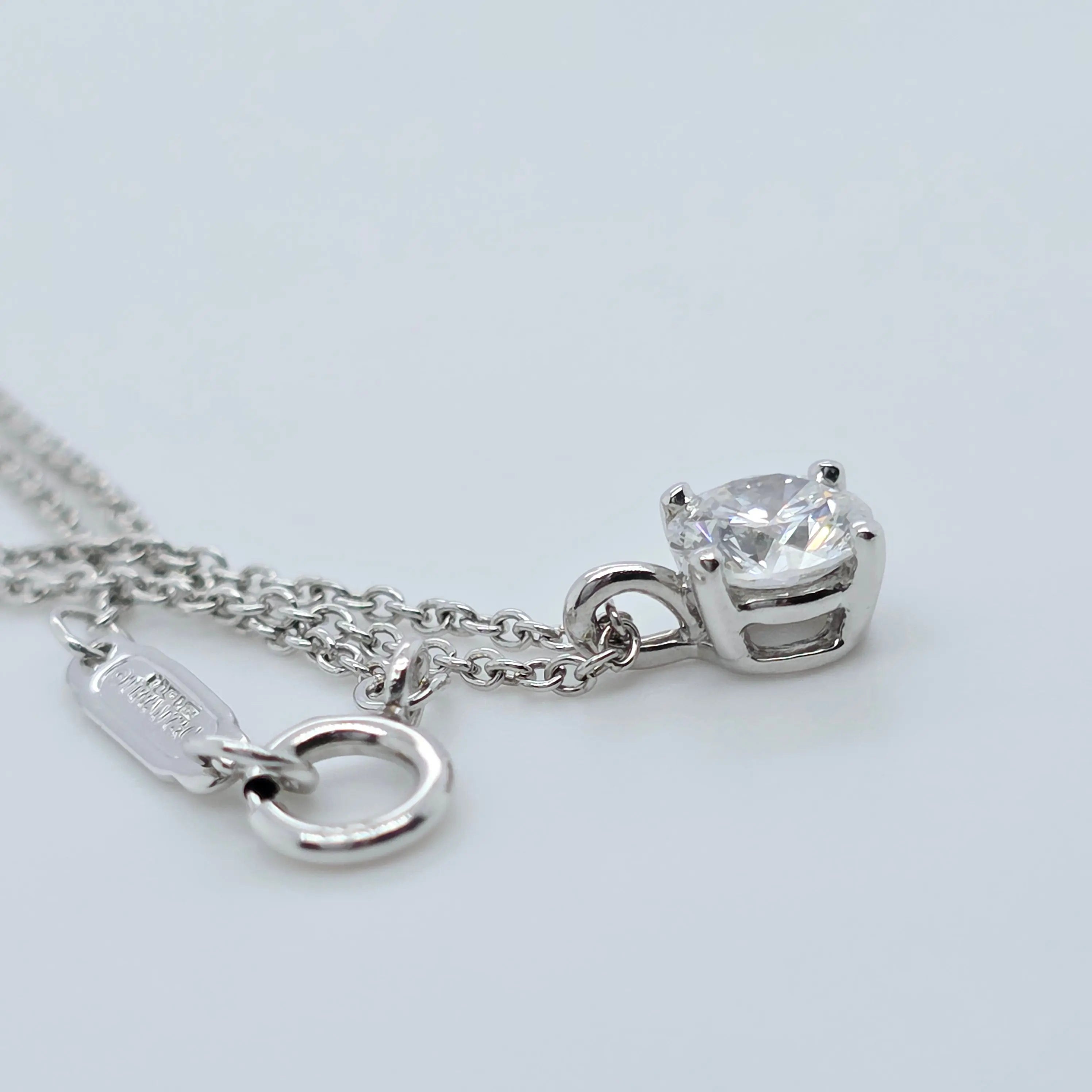Tiffany & Co. Solitaire Pendant In Platinum, Tiffany Necklace, 16 Inches Chloe's Jewellers