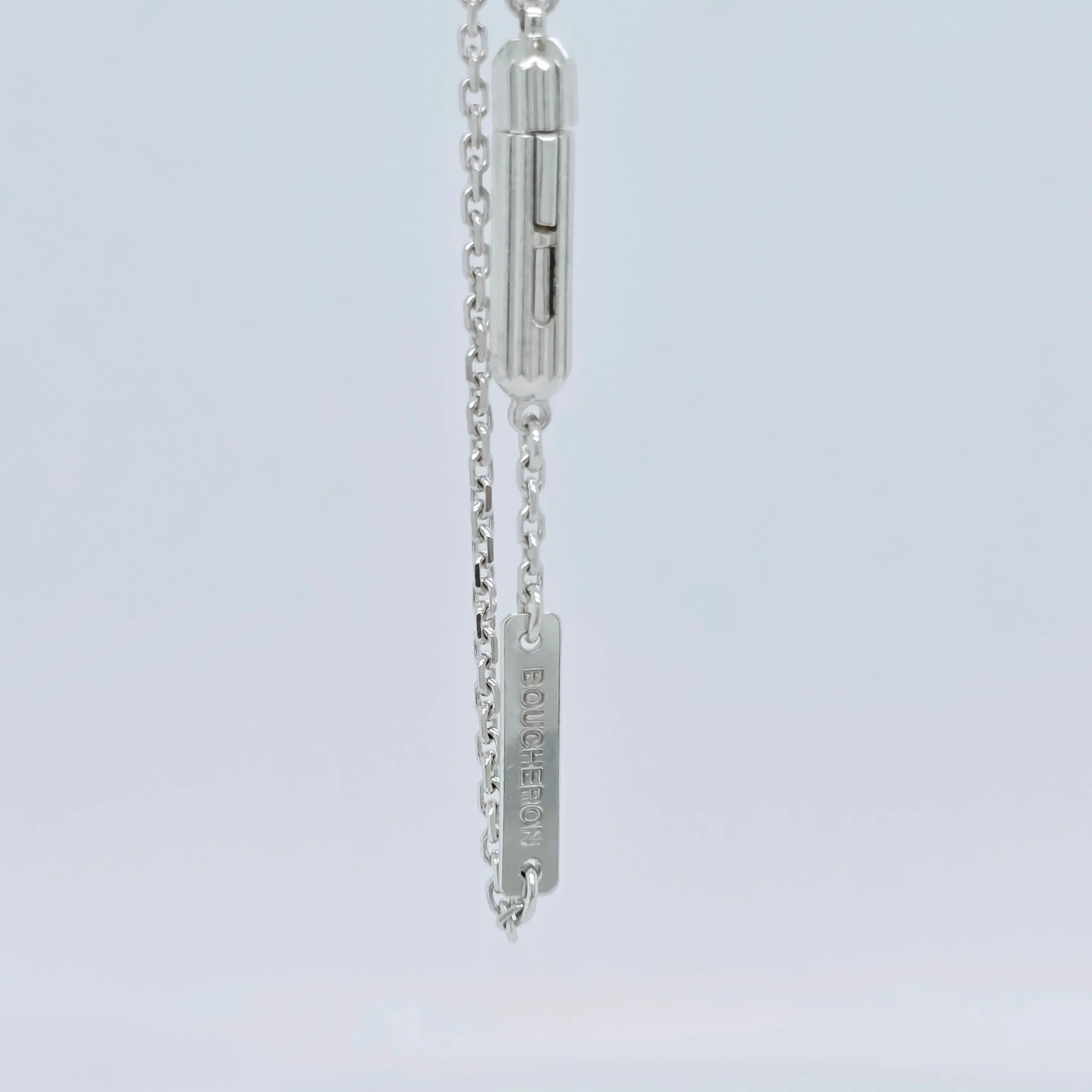 Boucheron Diamond Cross Necklace, 18ct White Gold Chloe's Jewellers