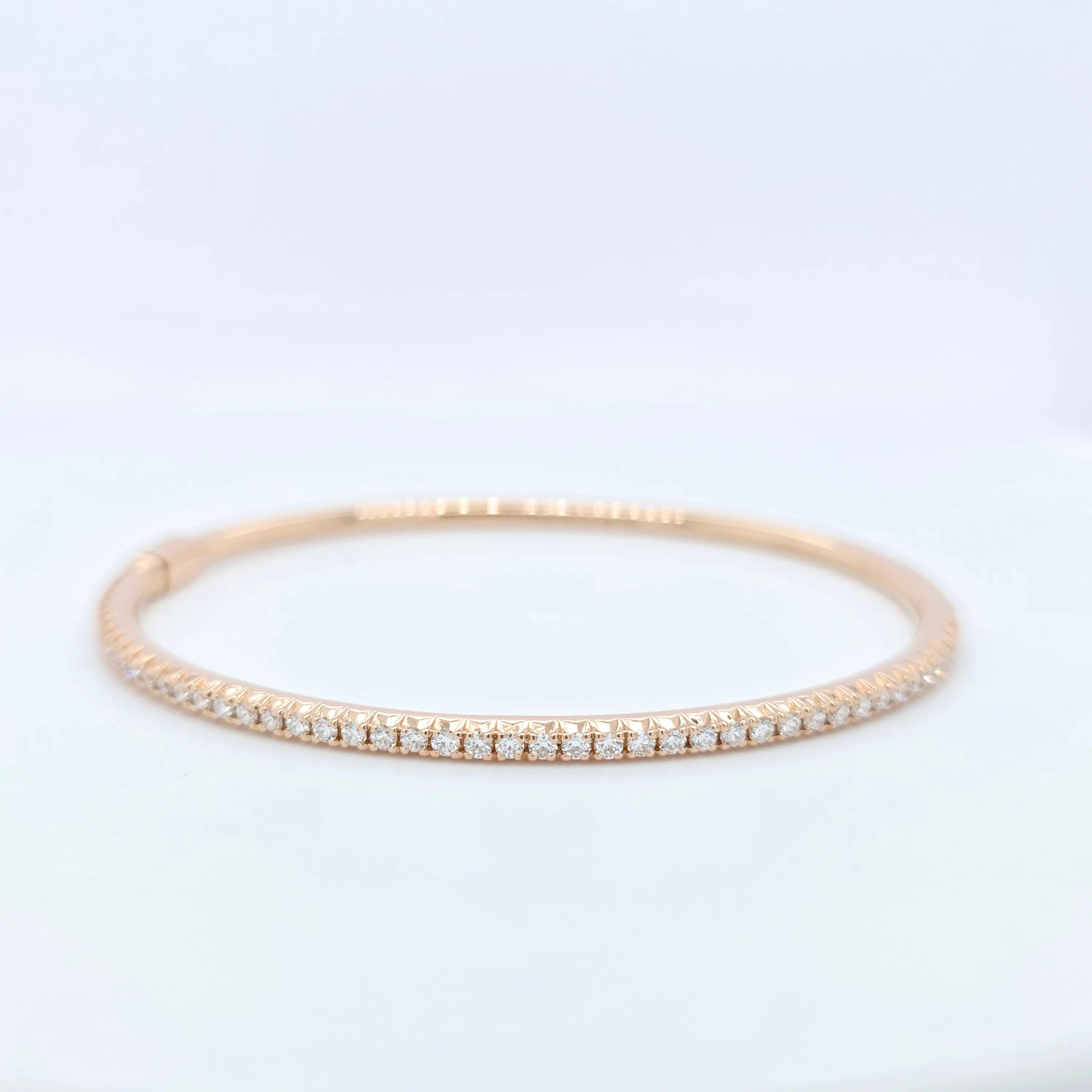 Tiffany & Co. Tiffany Metro Hinged Diamond Bangle, 18ct Rose Gold, Medium Size Chloe's Jewellers