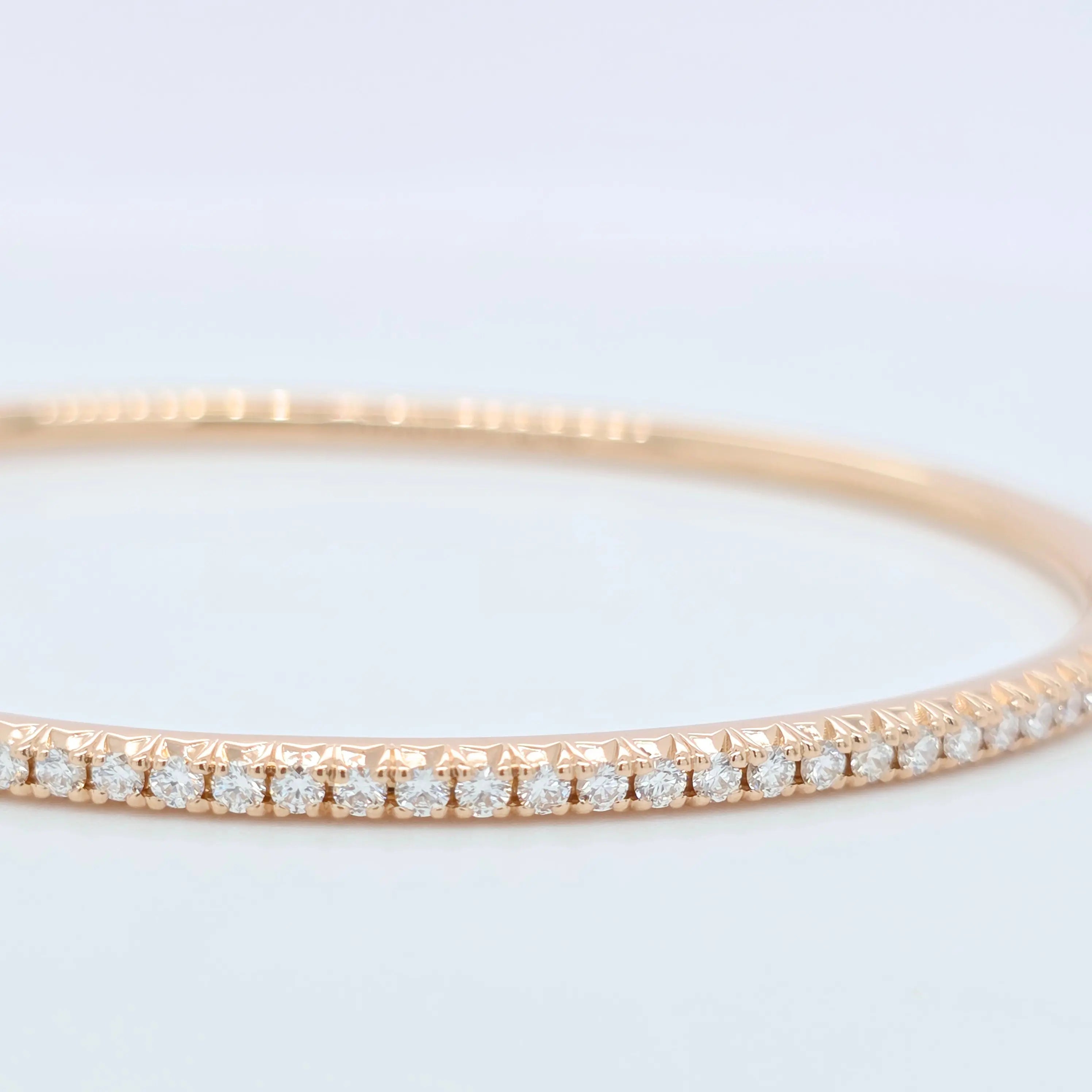 Tiffany & Co. Tiffany Metro Hinged Diamond Bangle, 18ct Rose Gold, Medium Size Chloe's Jewellers