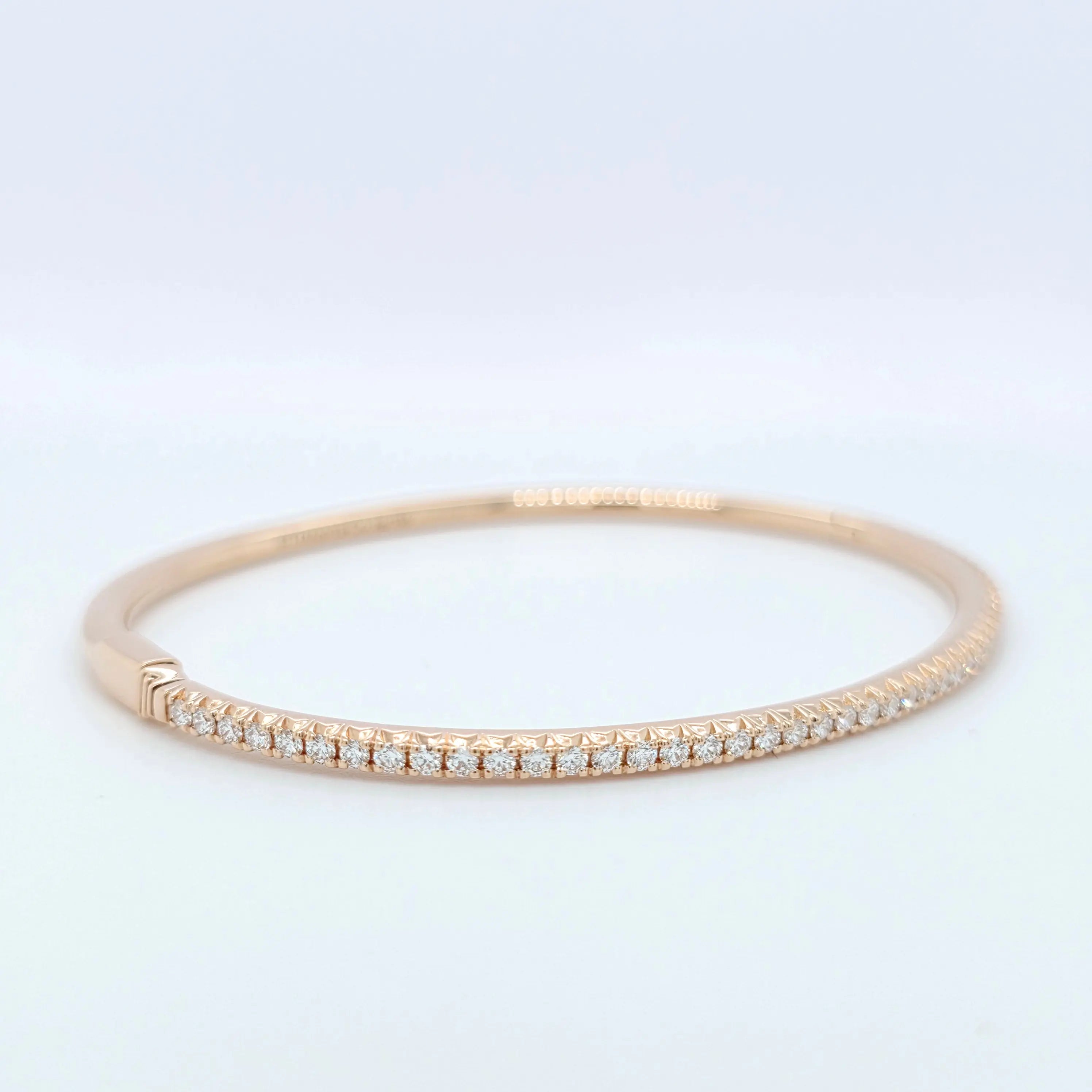 Tiffany & Co. Tiffany Metro Hinged Diamond Bangle, 18ct Rose Gold, Medium Size Chloe's Jewellers