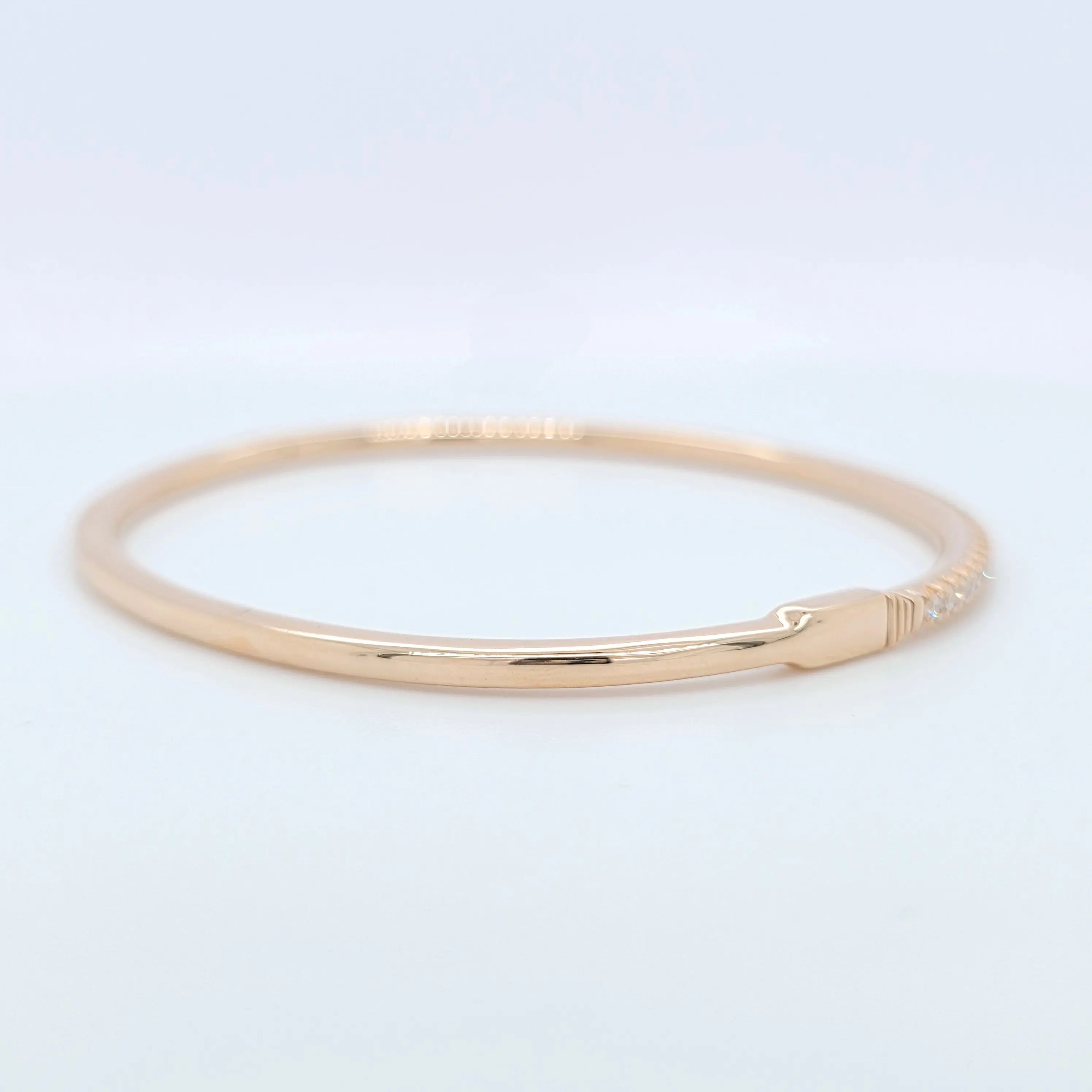 Tiffany & Co. Tiffany Metro Hinged Diamond Bangle, 18ct Rose Gold, Medium Size Chloe's Jewellers