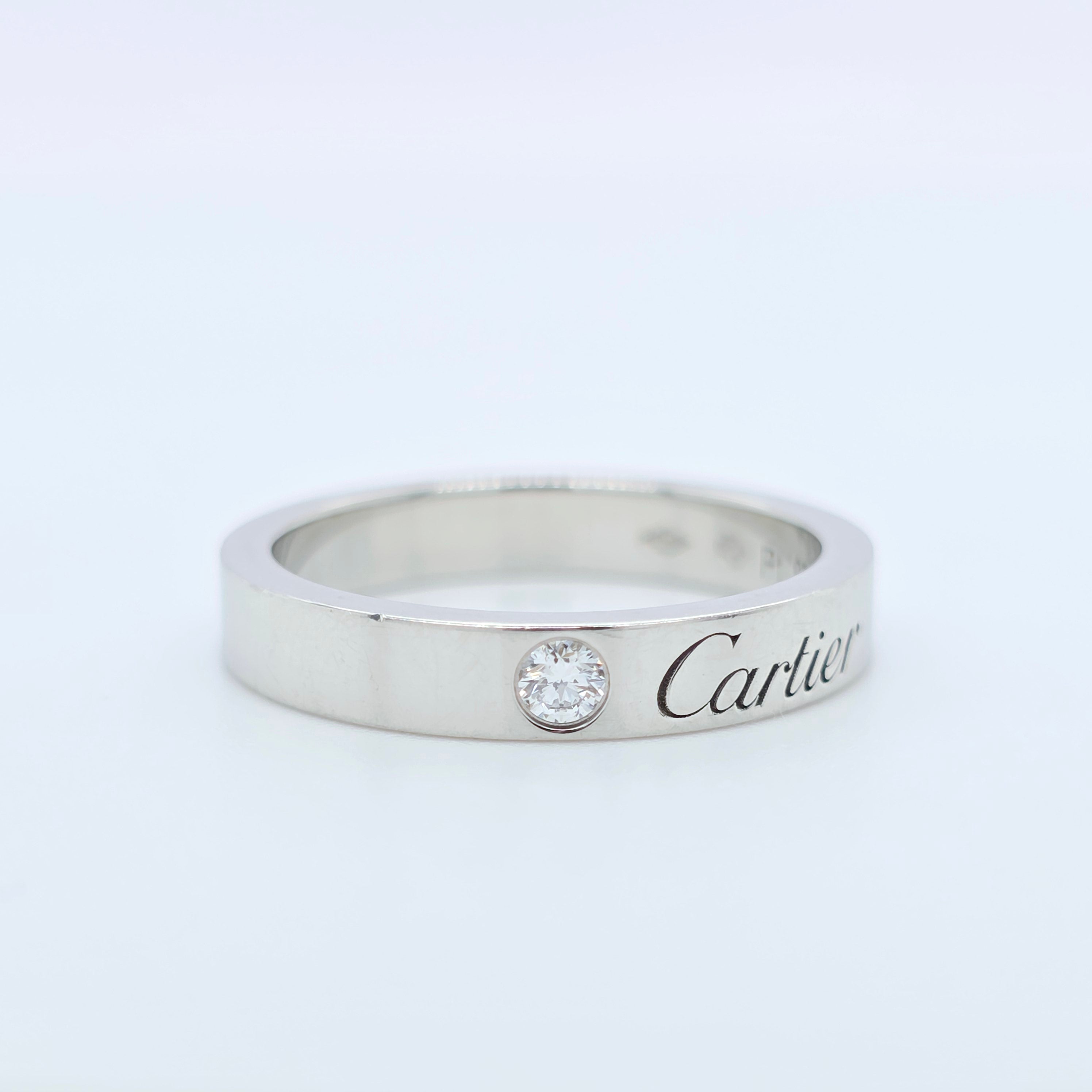 Pre-Owned | Cartier C de Cartier Wedding Ring, Platinum & Diamond