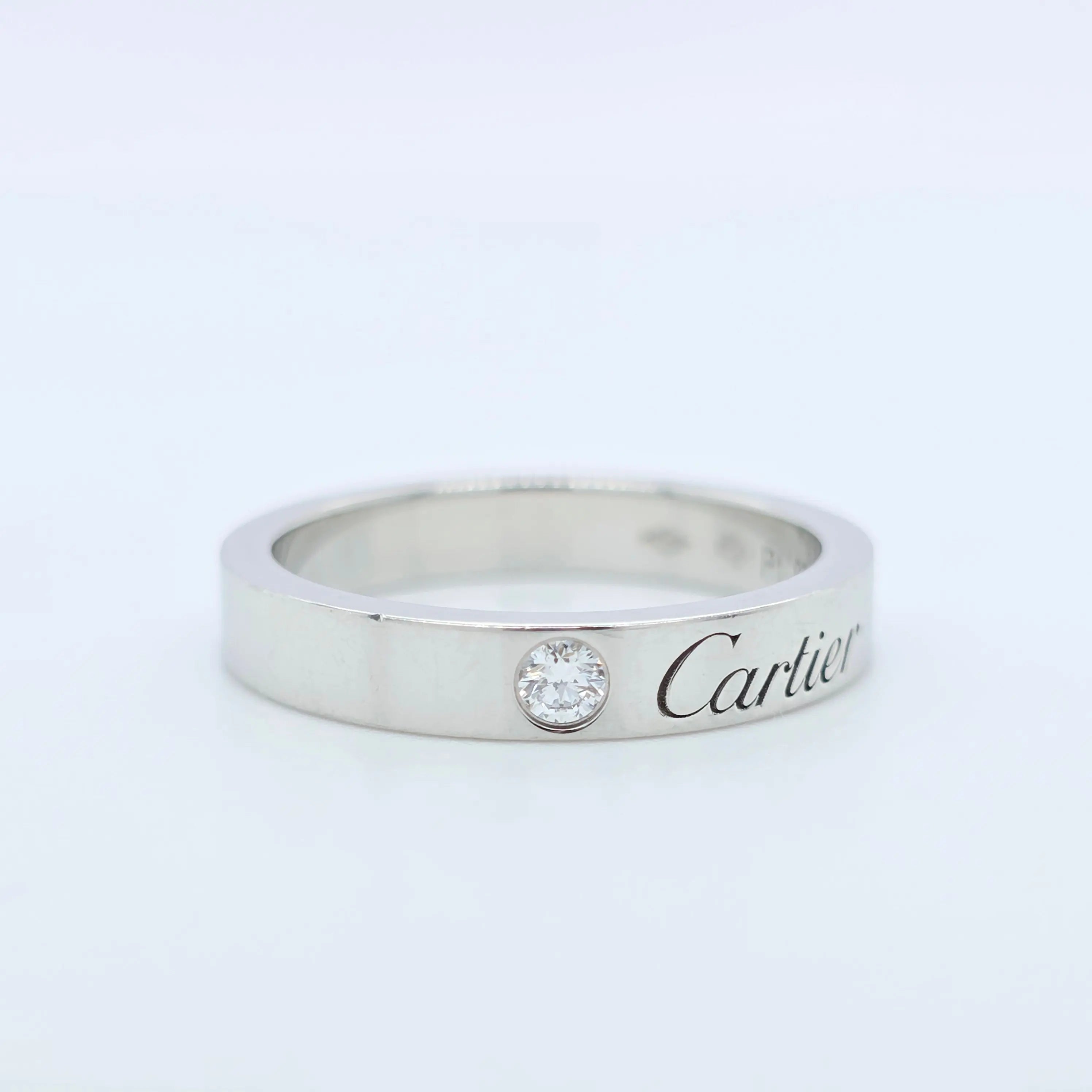 Pre-Owned | Cartier C de Cartier Wedding Ring, Platinum & Diamond Chloe's Jewellers