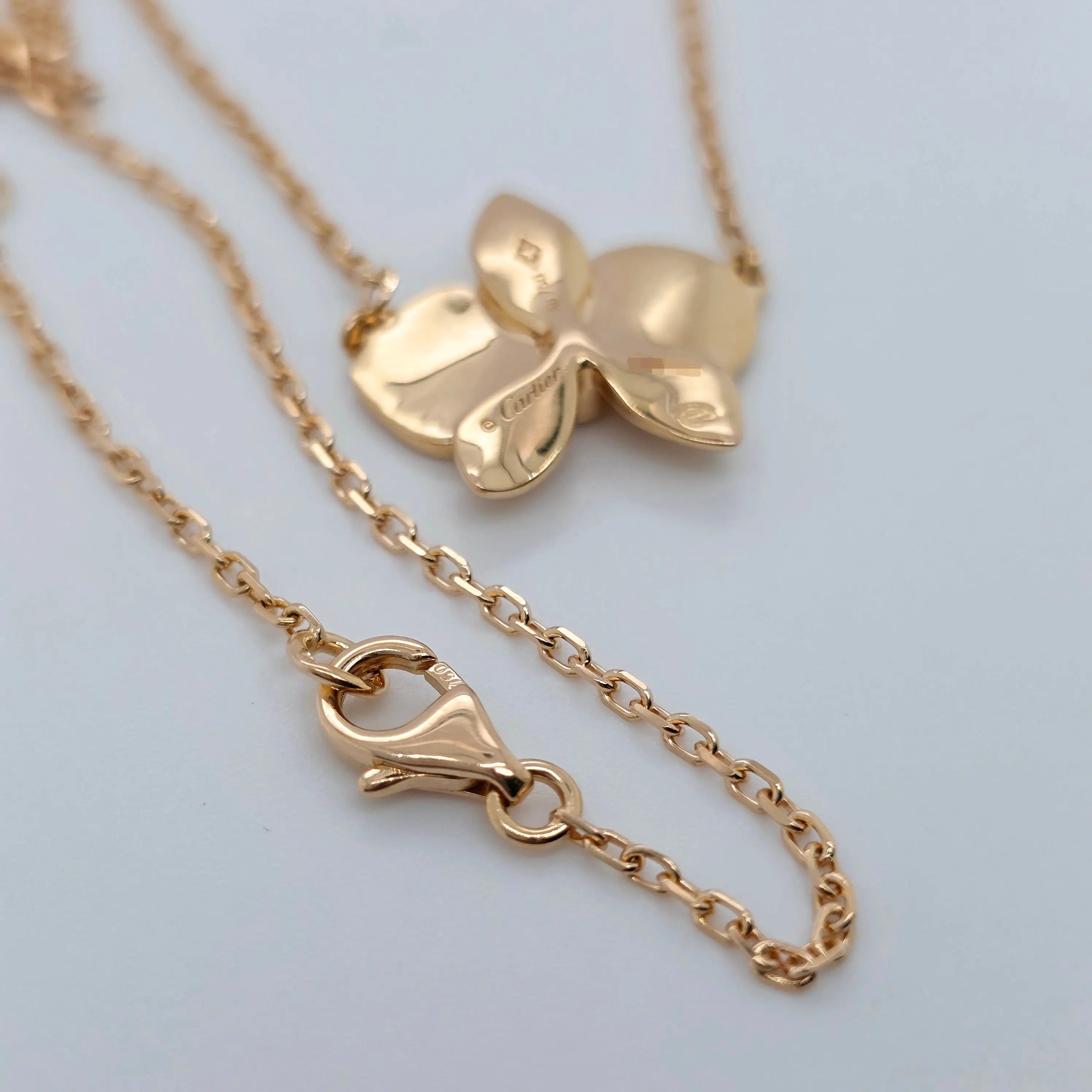 Cartier Caresse d'Orchidées par necklace, 18ct Yellow Gold, Adjustable chain Chloe's Jewellers