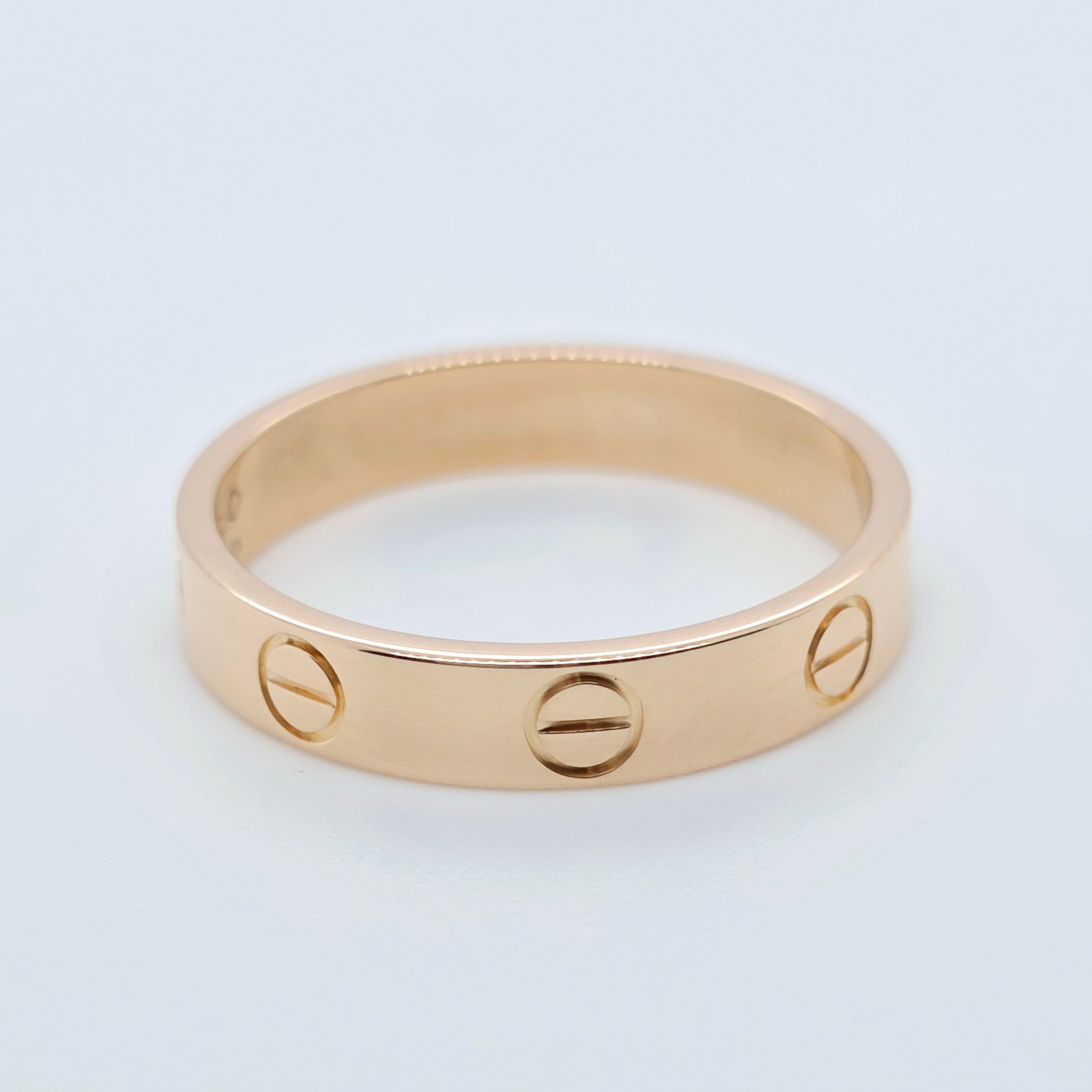 Cartier Love Ring, Classic Model, 3.5 mm, 18ct Rose Gold, Size 53 Chloe's Jewellers