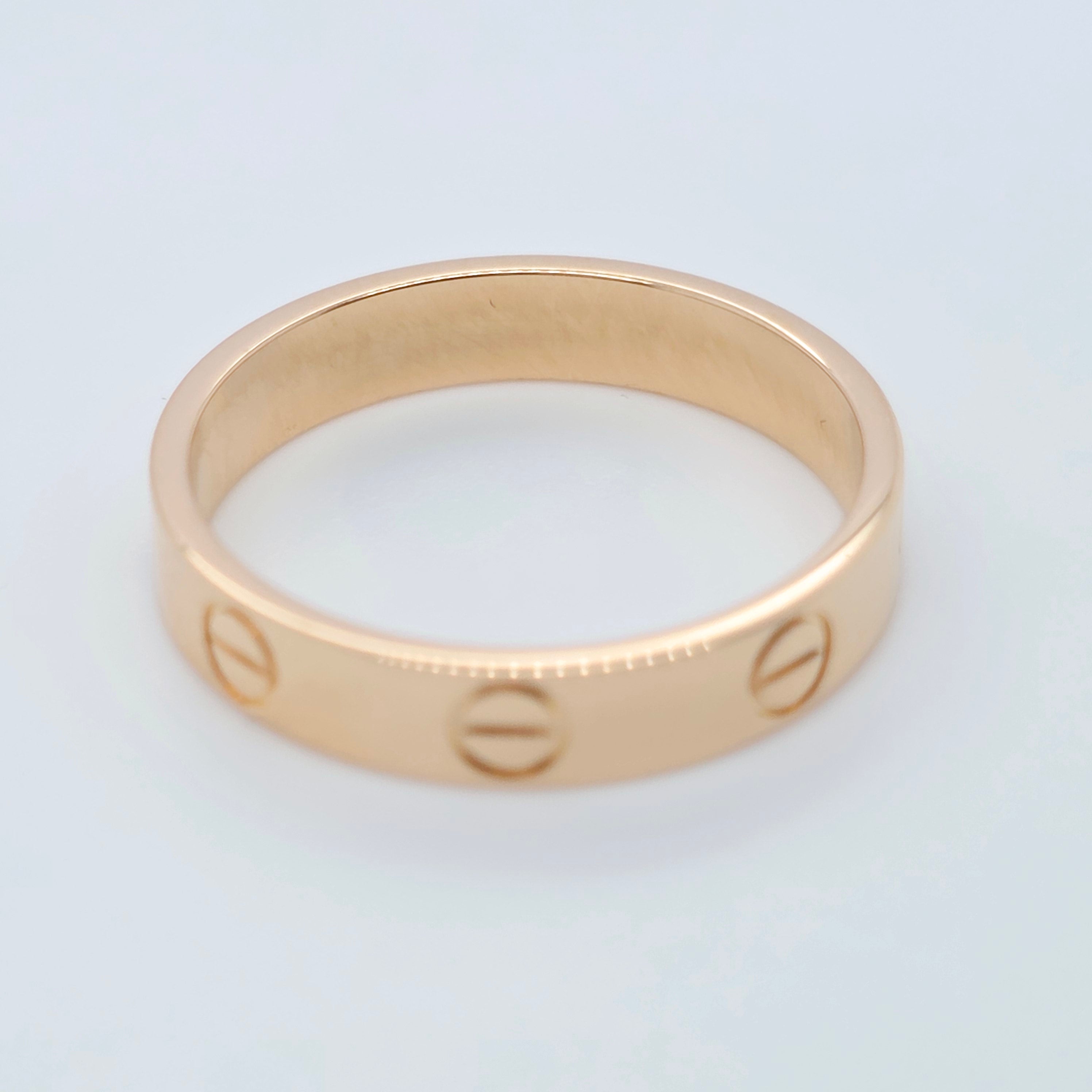 Cartier Love Ring, Classic Model, 3.5 mm, 18ct Rose Gold, Size 53 Chloe's Jewellers
