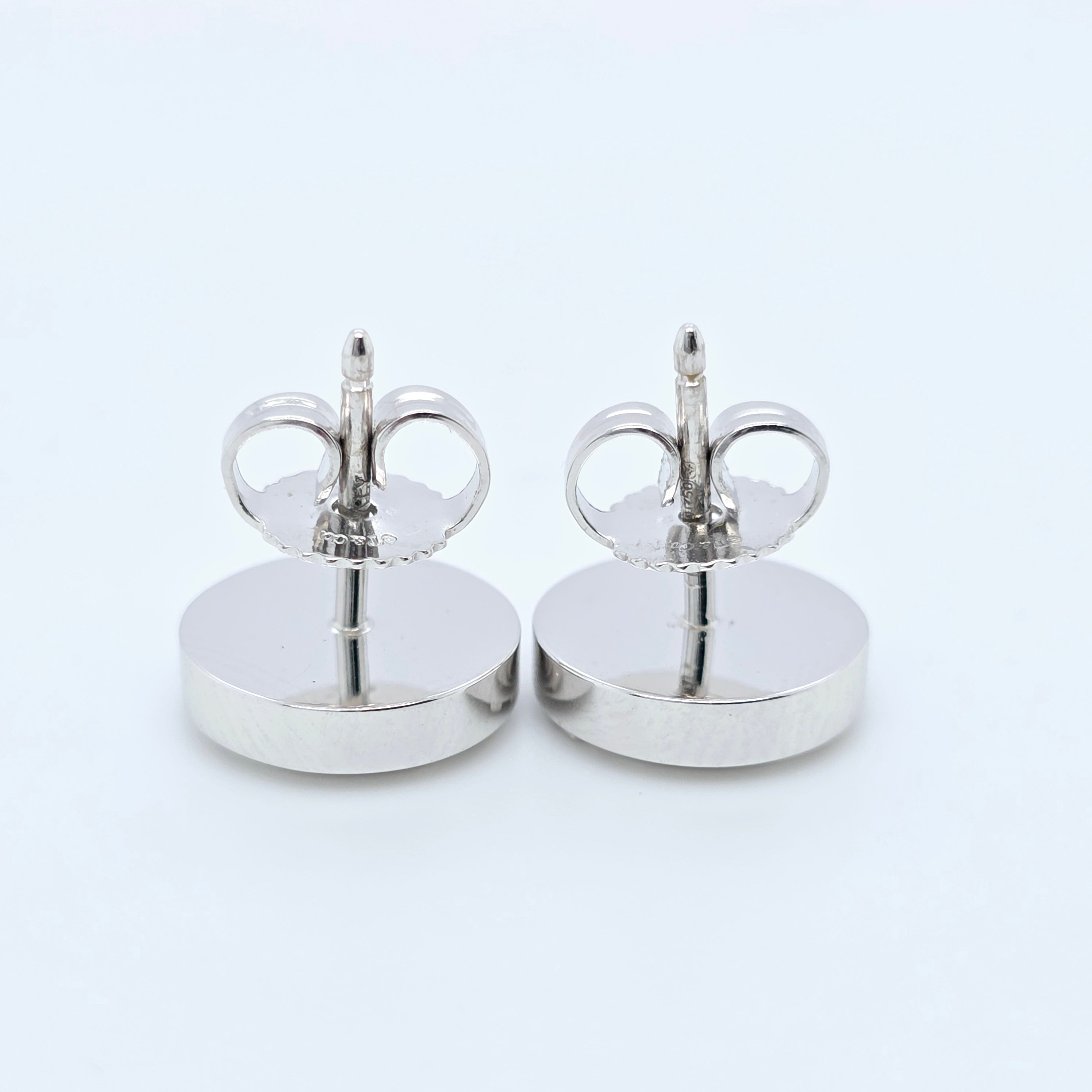 Tiffany Turquoise Circle Earrings – 18ct White Gold, 9.65mm Chloe's Jewellers