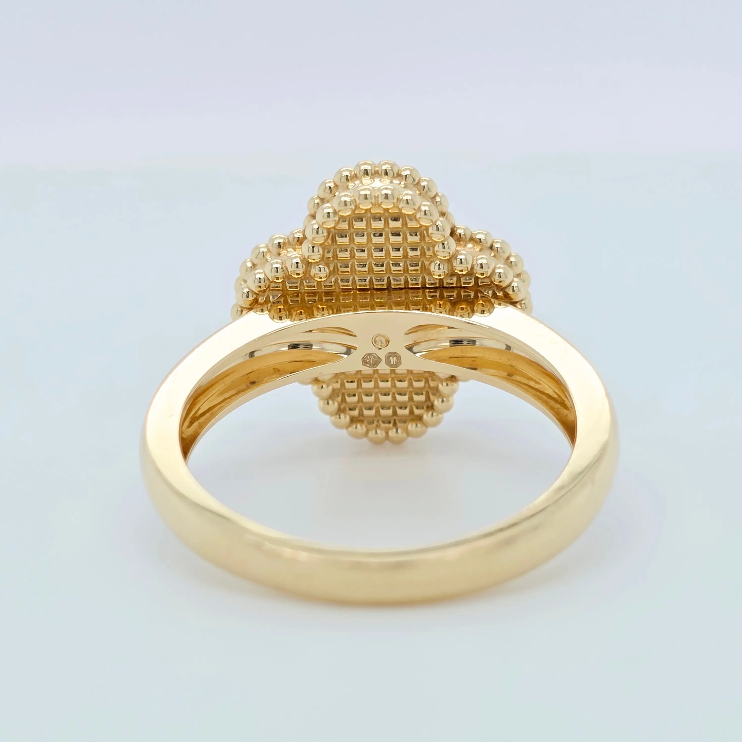 Van Cleef Alhambra Ring – Carnelian, Diamond, 18ct Gold, Size 55 Chloe's Jewellers