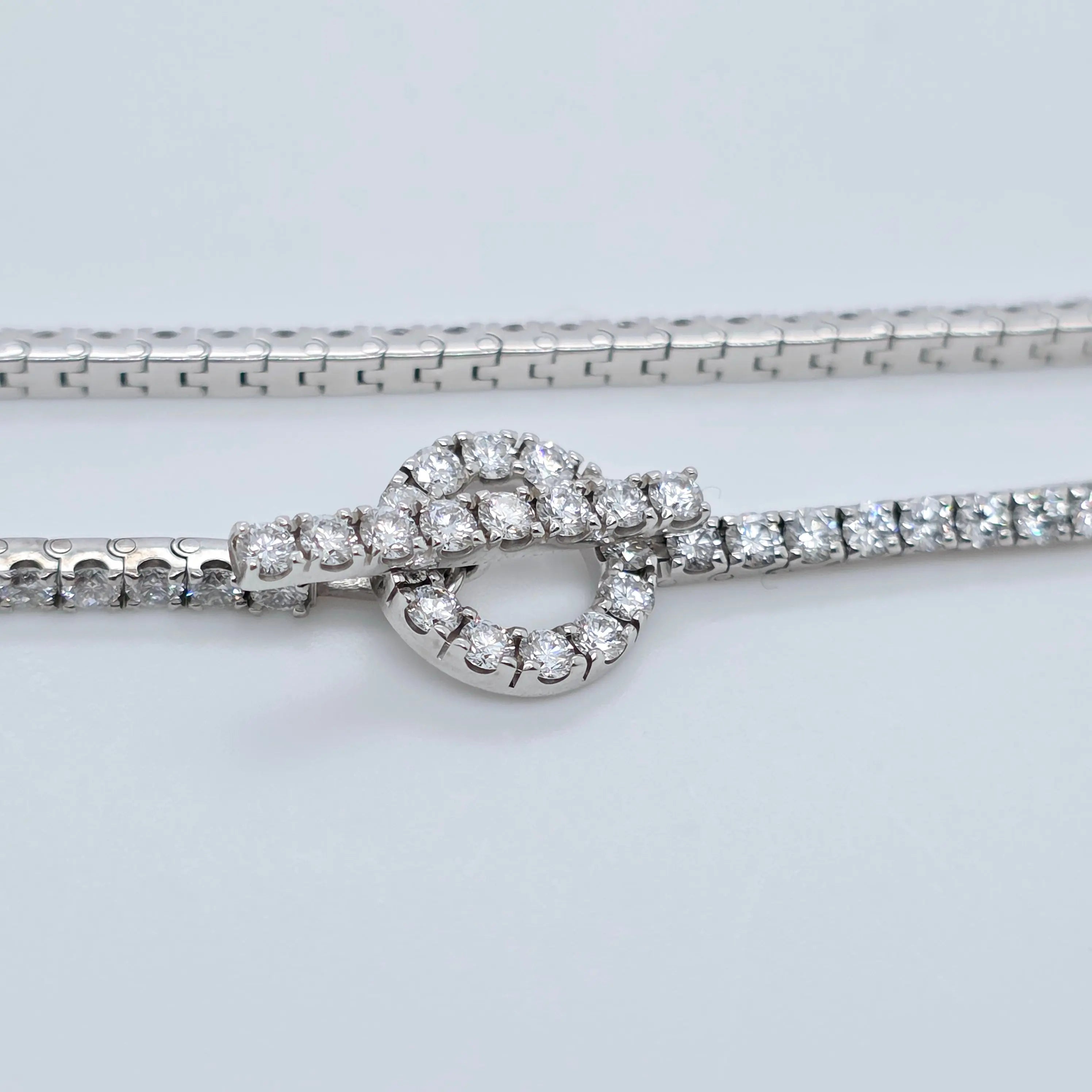 Hermès Diamond Tennis Bracelet – 18ct White Gold, 2.60ct, 17cm Chloe's Jewellers