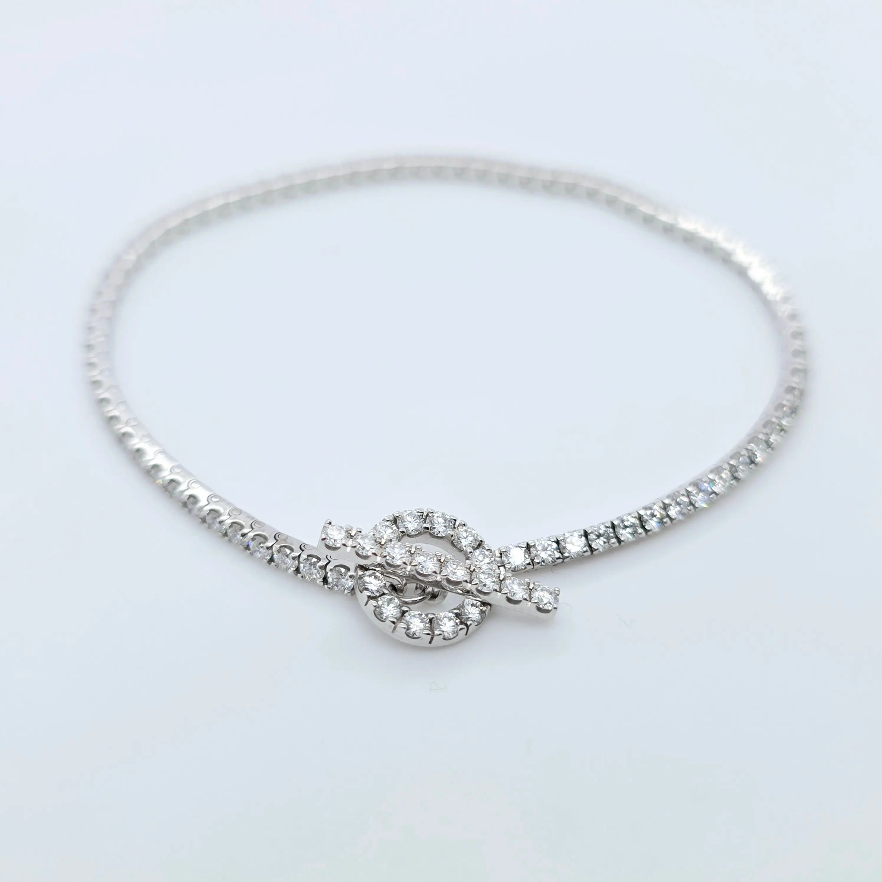 Hermès Diamond Tennis Bracelet – 18ct White Gold, 2.60ct, 17cm Chloe's Jewellers
