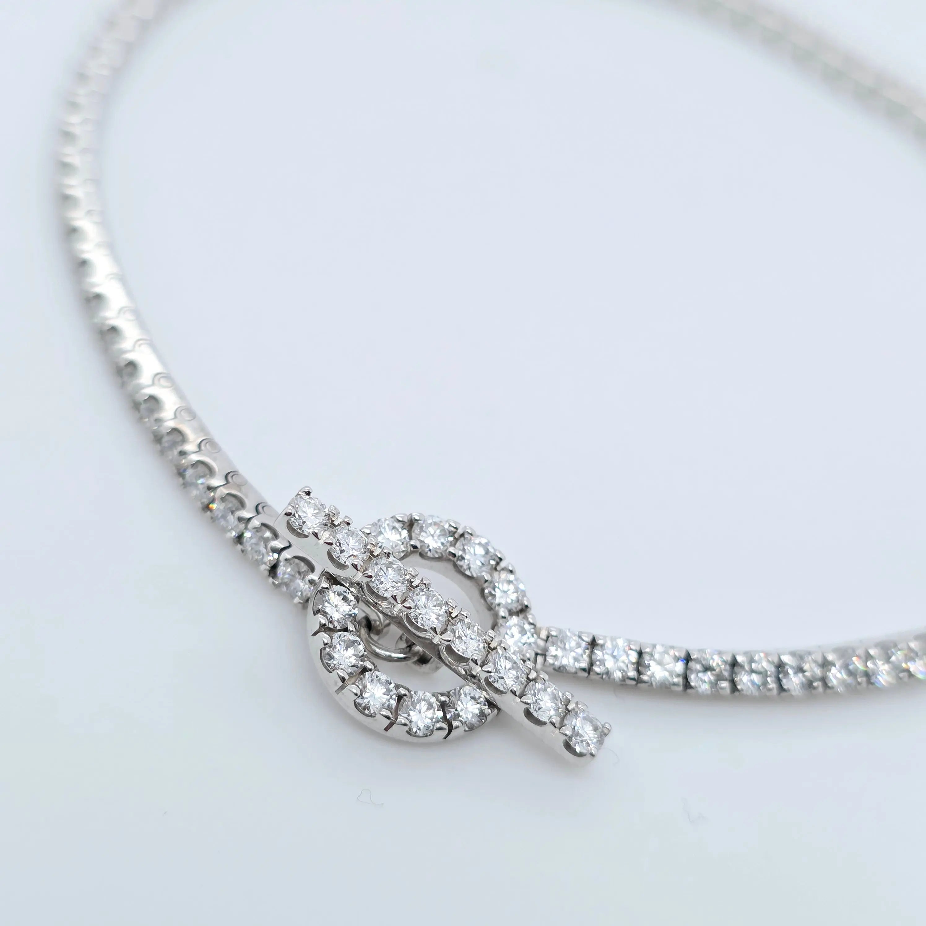 Hermès Diamond Tennis Bracelet – 18ct White Gold, 2.60ct, 17cm Chloe's Jewellers