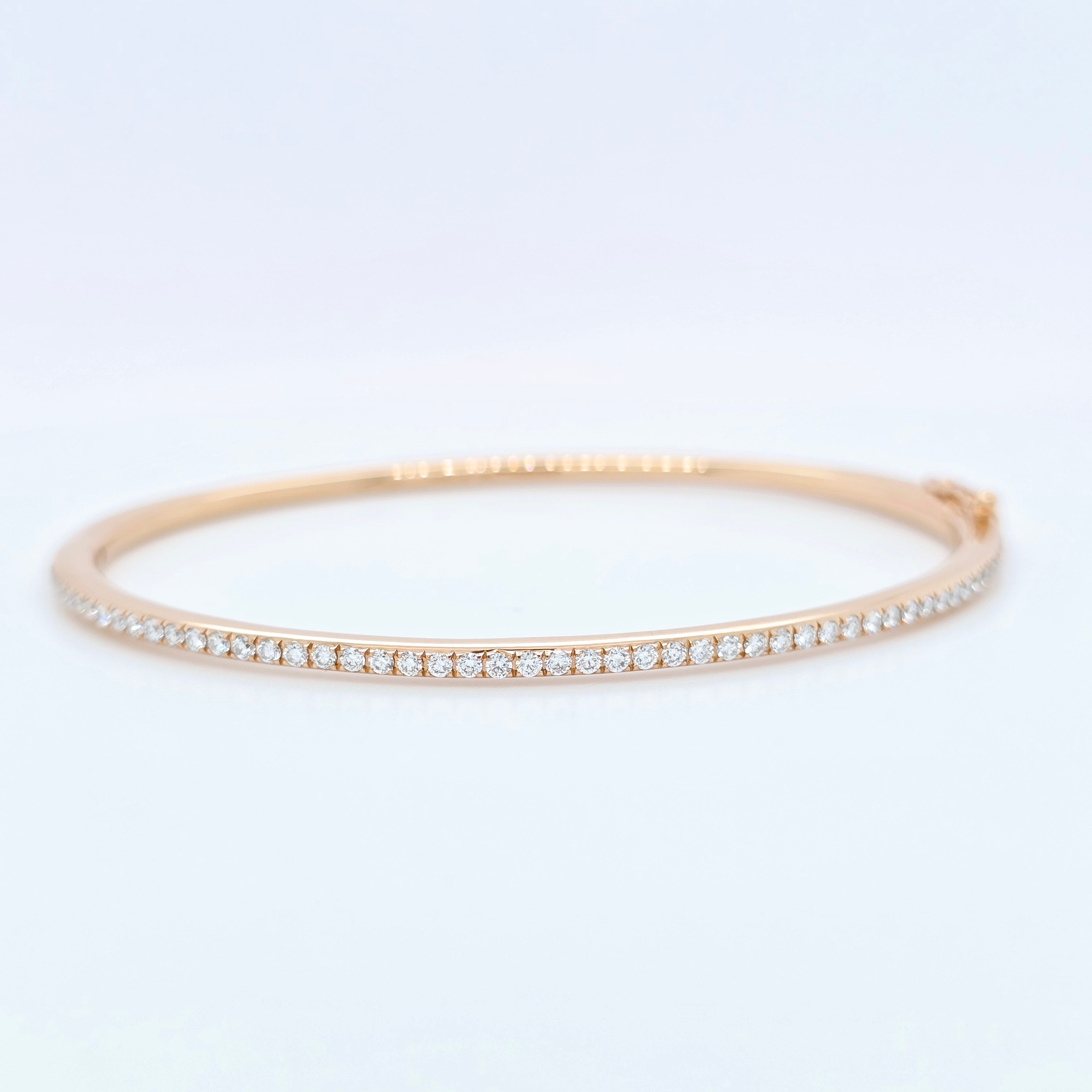 De Beers DB Classic Bangle – 18ct Rose Gold, 0.64ct, Size 17 Chloe's Jewellers