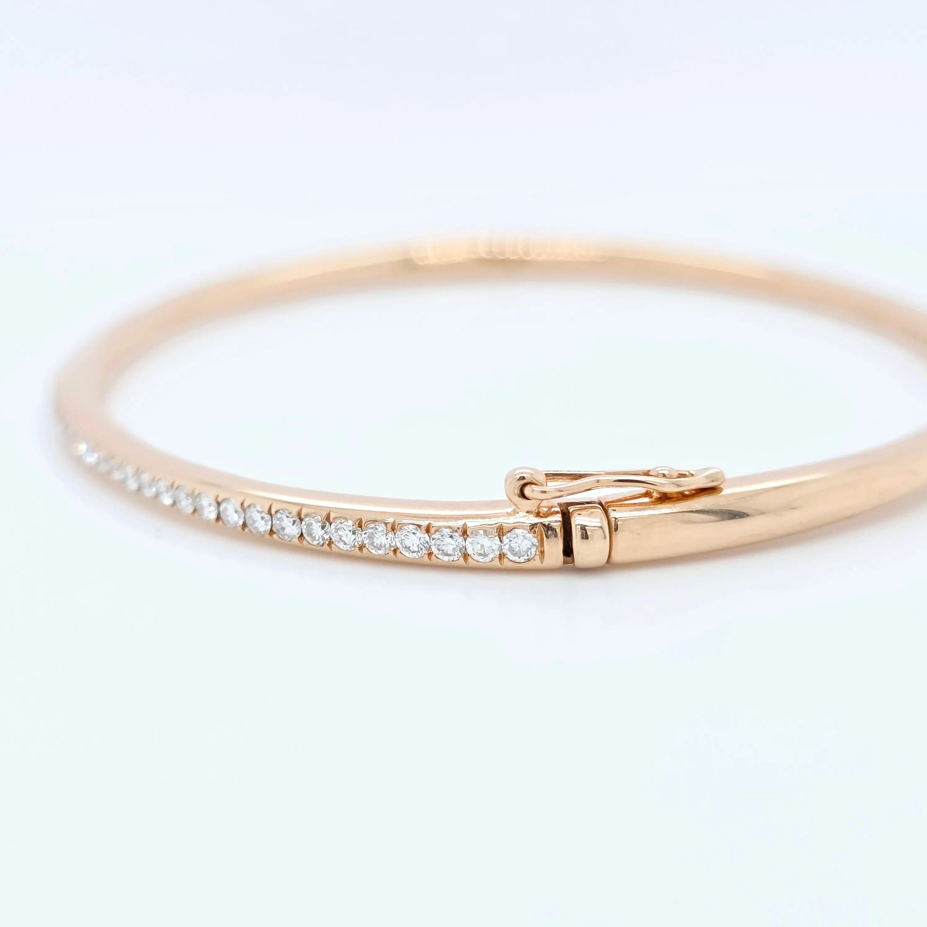 De Beers DB Classic Bangle – 18ct Rose Gold, 0.64ct, Size 17 Chloe's Jewellers