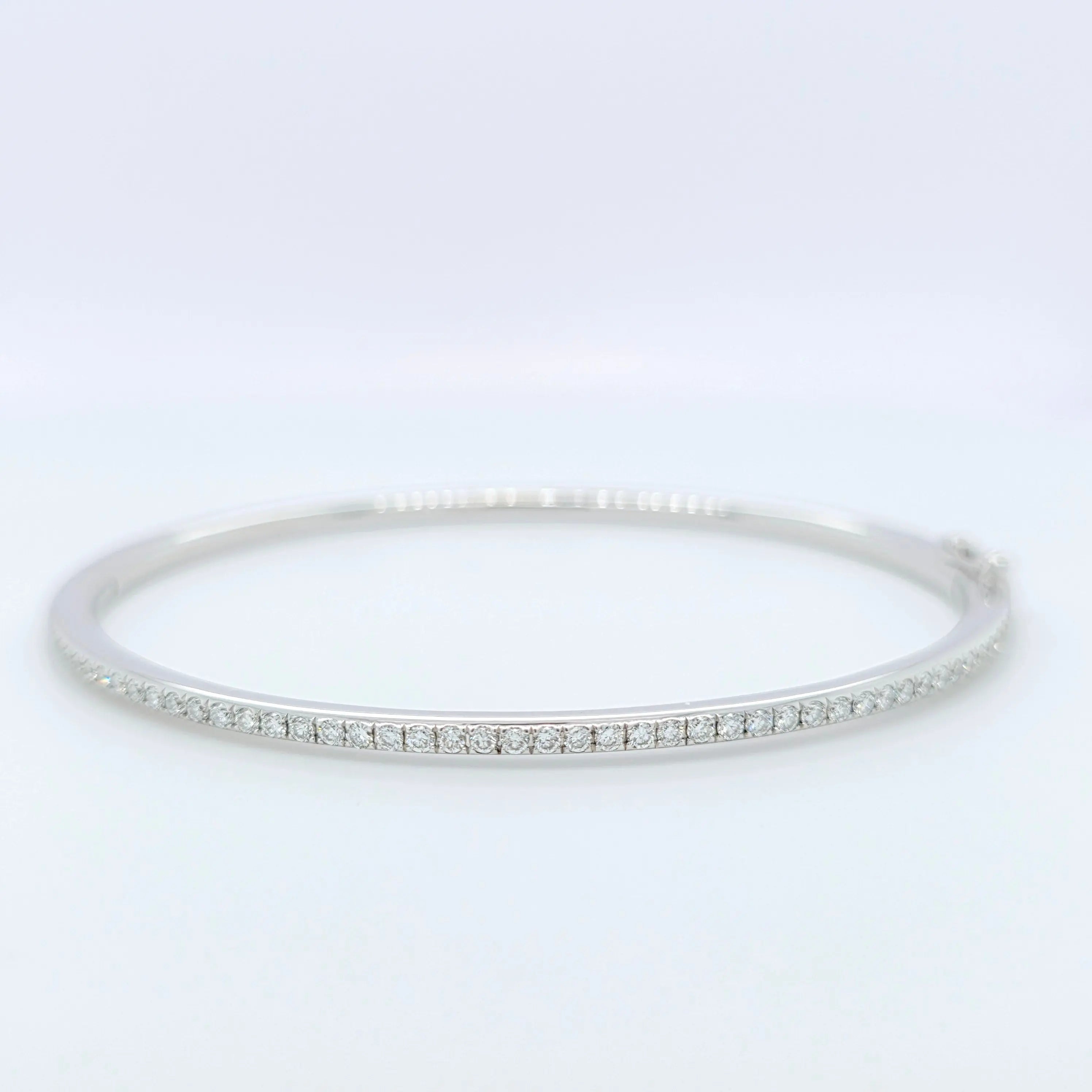 De Beers DB Classic Bangle – 18ct White Gold, 0.64ct, Size 17 Chloe's Jewellers