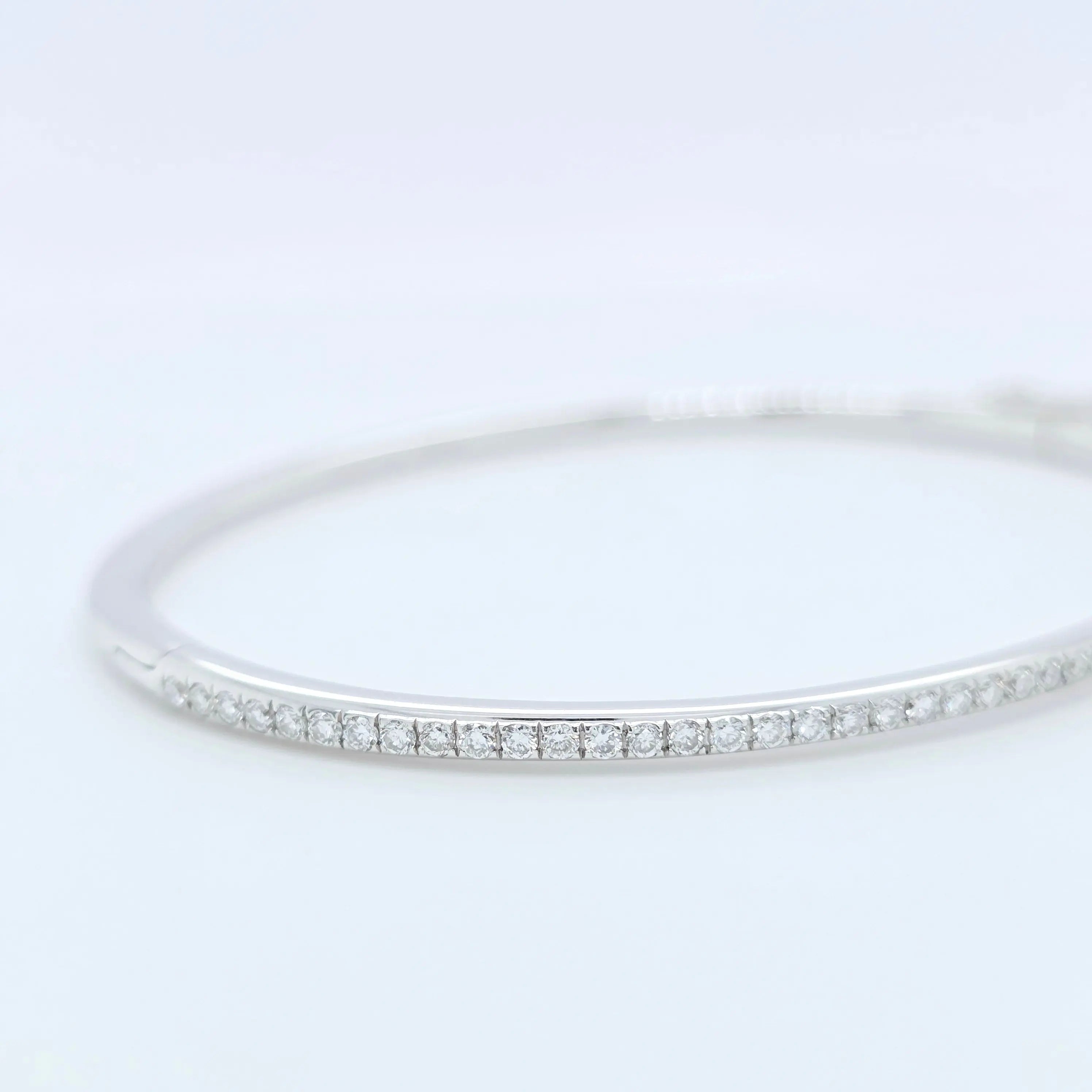 De Beers DB Classic Bangle – 18ct White Gold, 0.64ct, Size 17 Chloe's Jewellers