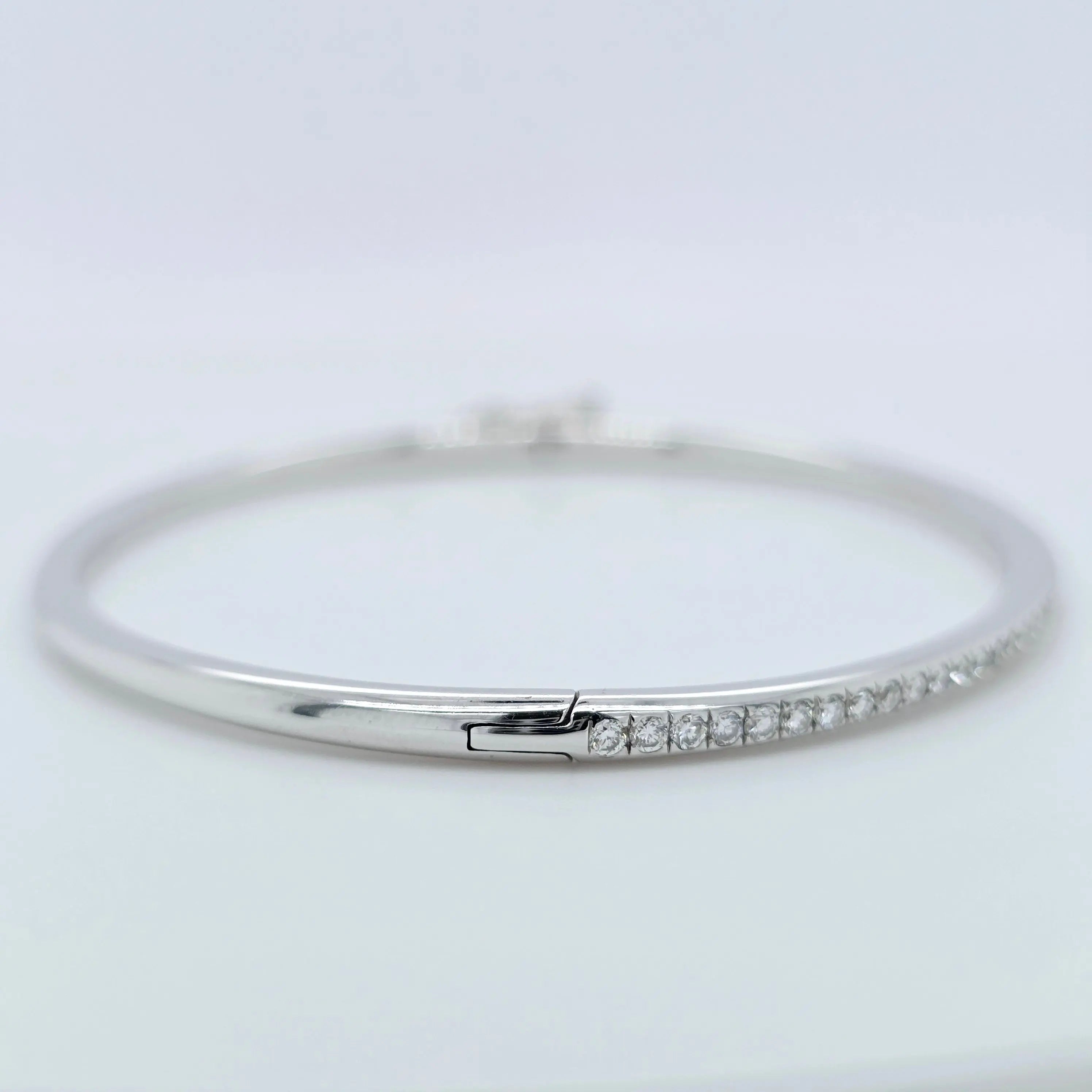 De Beers DB Classic Bangle – 18ct White Gold, 0.64ct, Size 17 Chloe's Jewellers