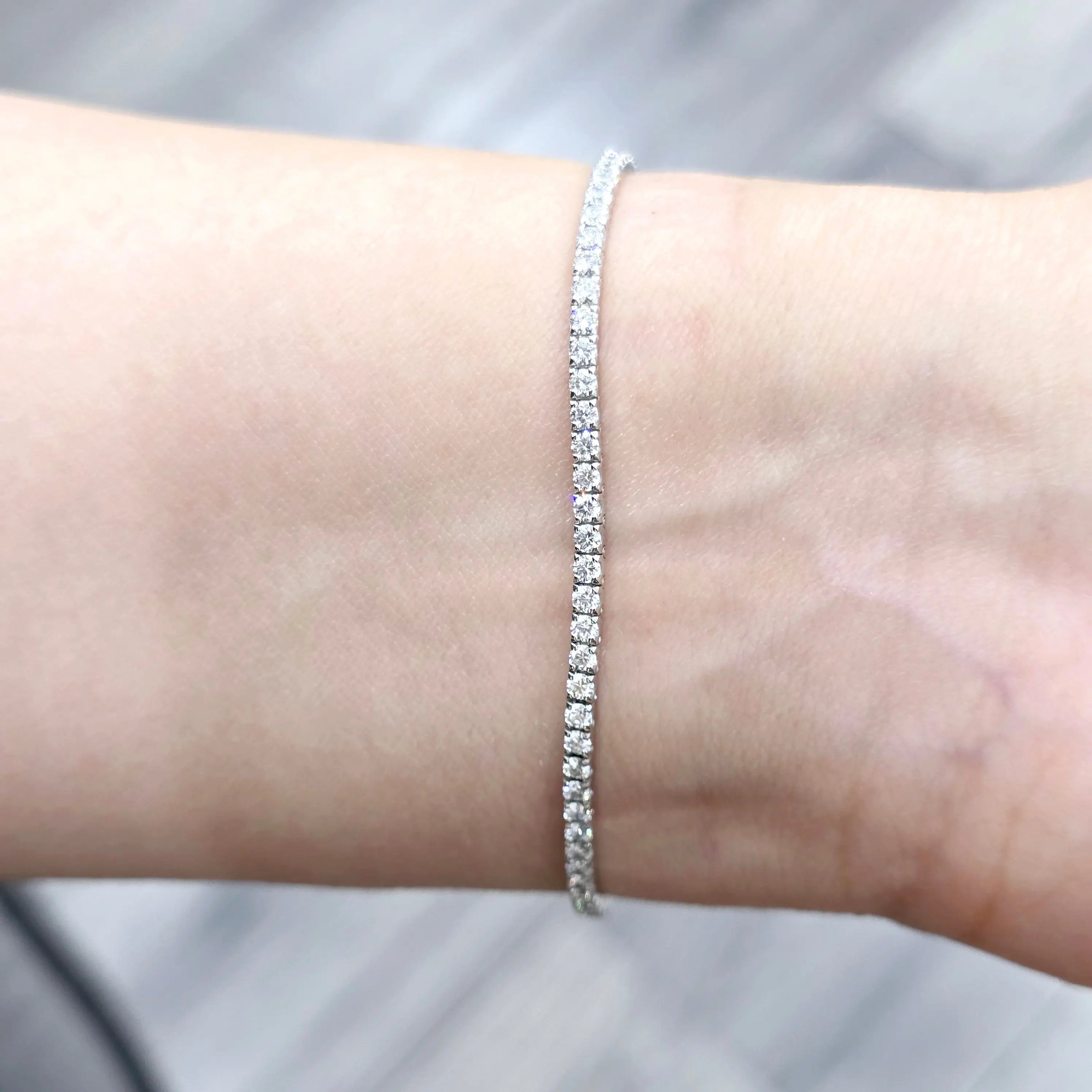 Hermès Diamond Tennis Bracelet – 18ct White Gold, 2.60ct, 17cm Chloe's Jewellers