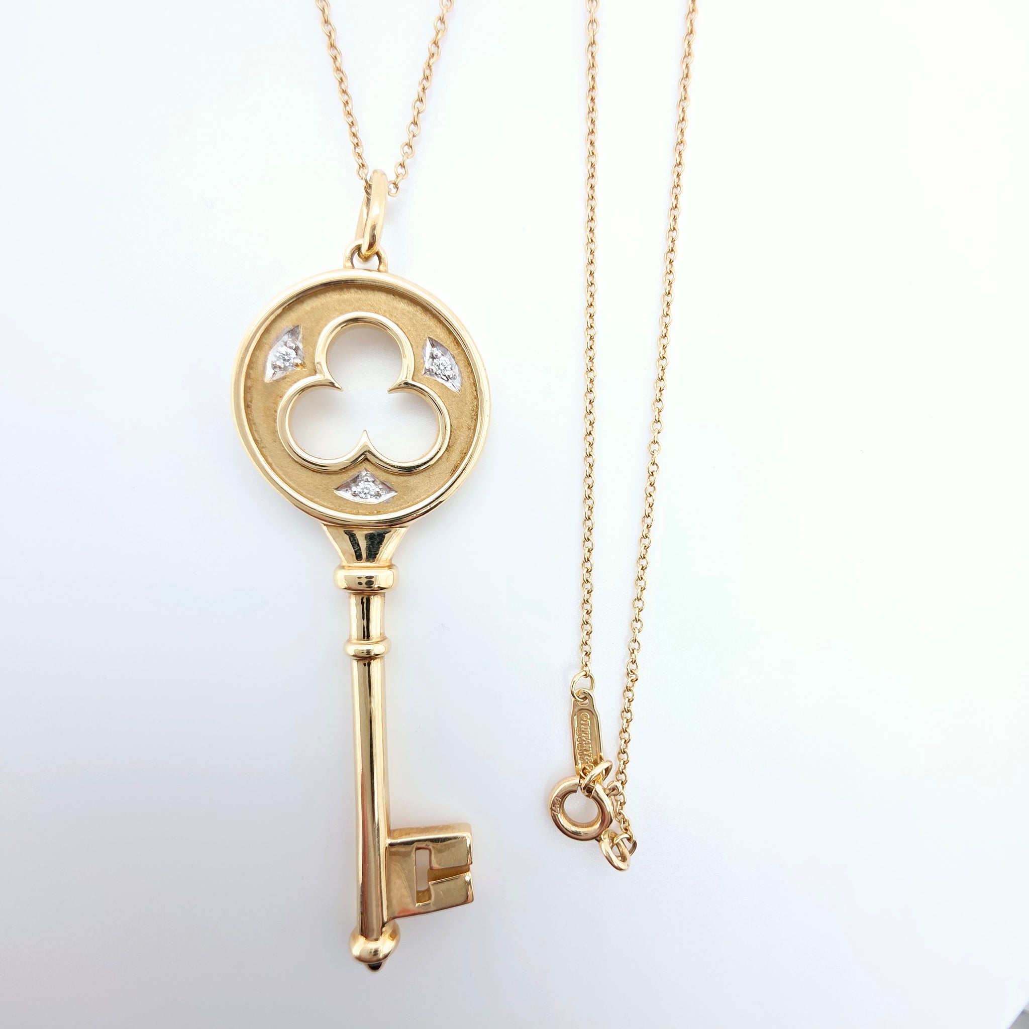 Pre-Owned Tiffany Co Clover Key Necklace