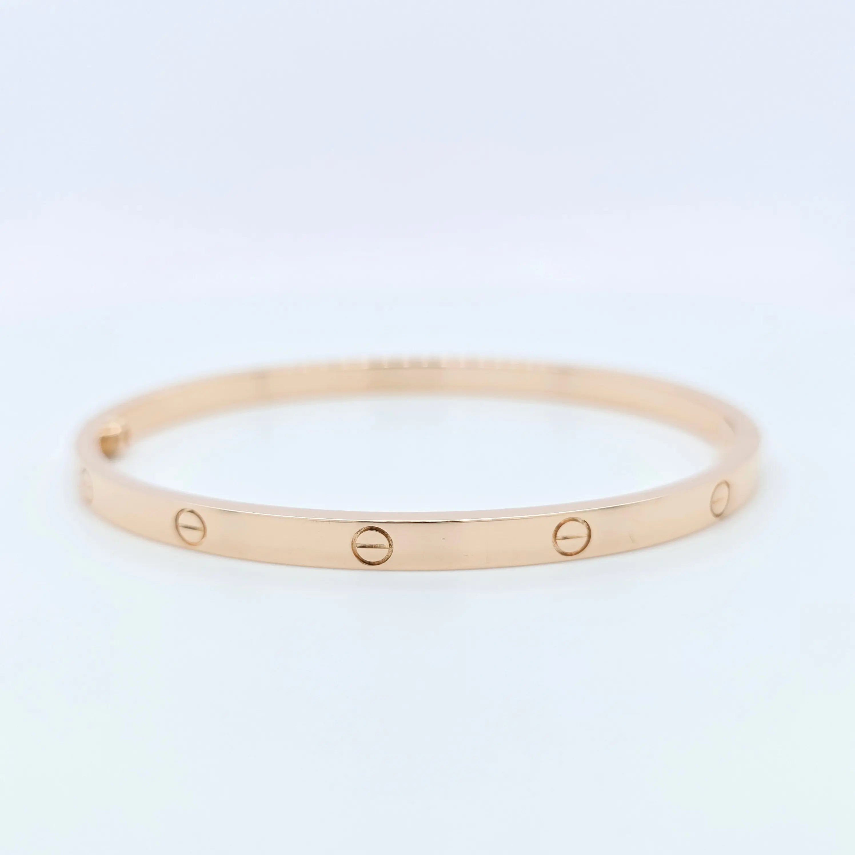 Cartier Love Bracelet – 18ct Rose Gold, Small Model, Size 16 Chloe's Jewellers