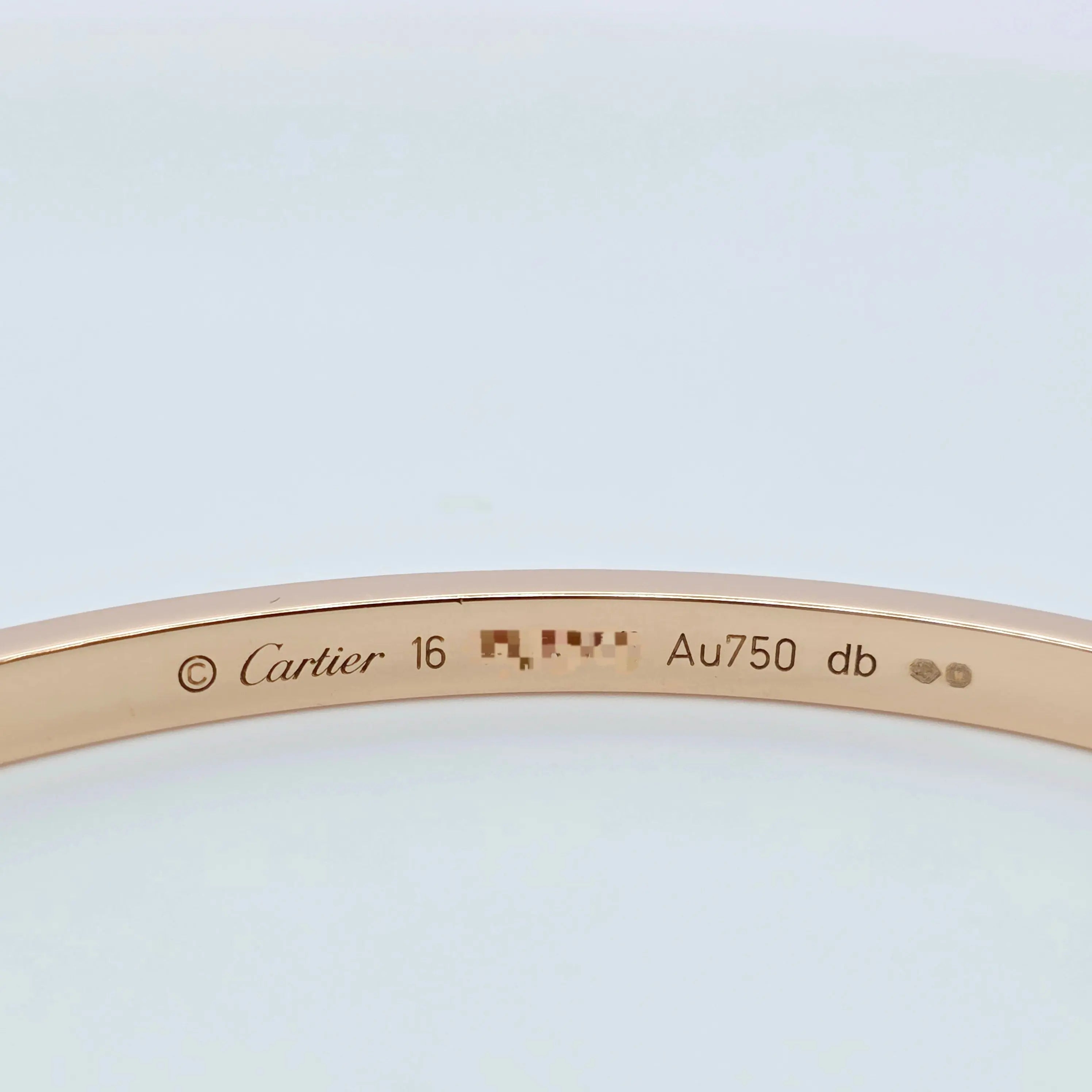 Cartier Love Bracelet – 18ct Rose Gold, Small Model, Size 16 Chloe's Jewellers