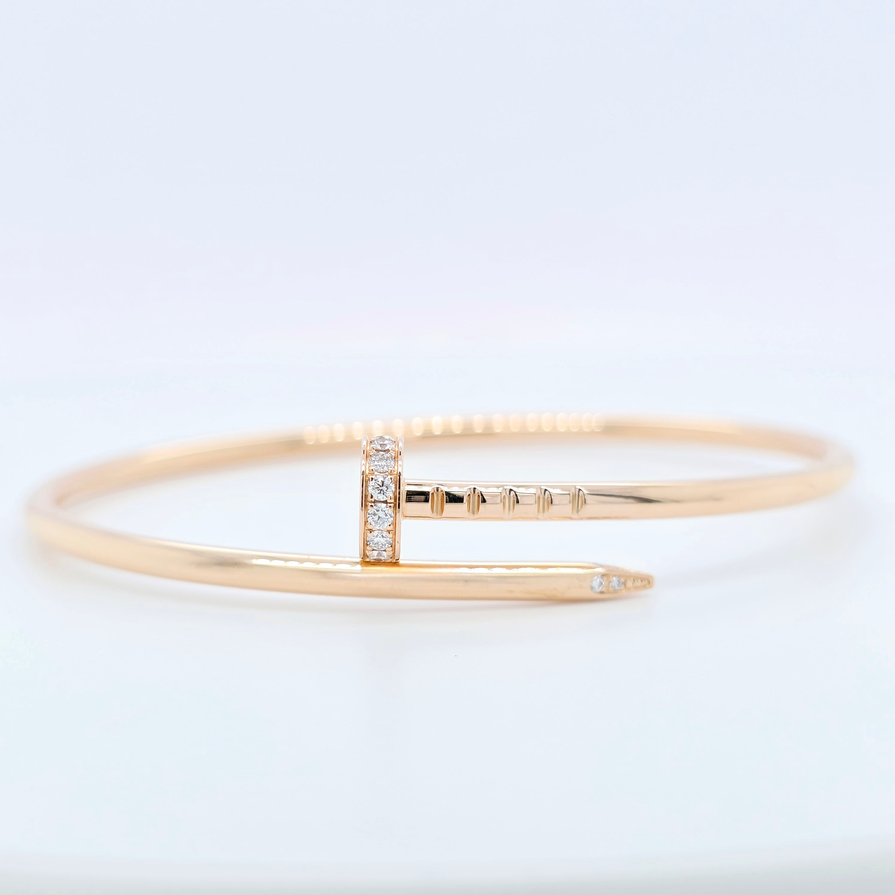 Cartier Juste Un Clou Bracelet – Rose Gold, 0.18ct Diamonds, Size 16 Chloe's Jewellers
