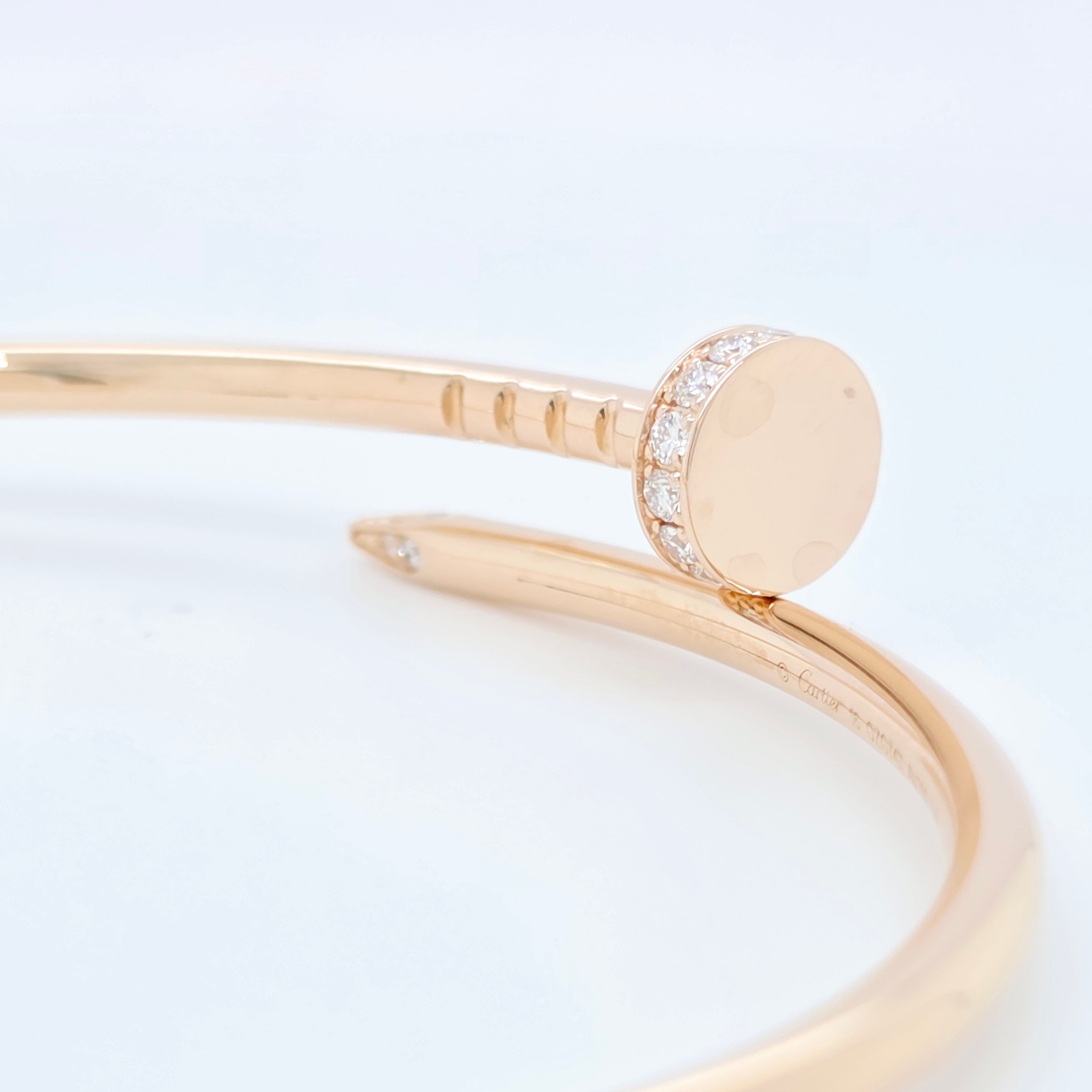 Cartier Juste Un Clou Bracelet – Rose Gold, 0.18ct Diamonds, Size 16 Chloe's Jewellers