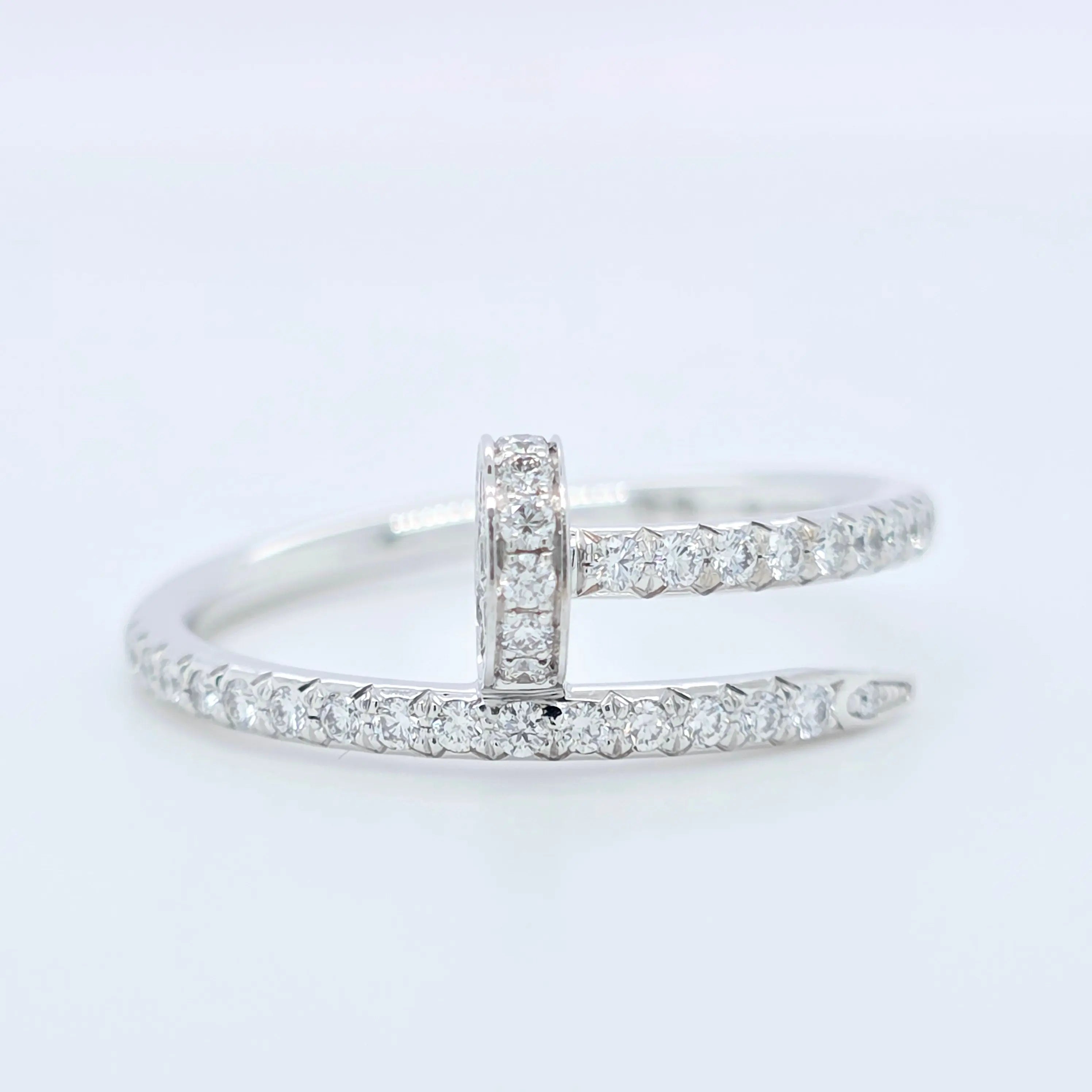 Cartier Juste Un Clou Ring – 18ct White Gold, 0.40ct Diamonds, Size 52 Chloe's Jewellers
