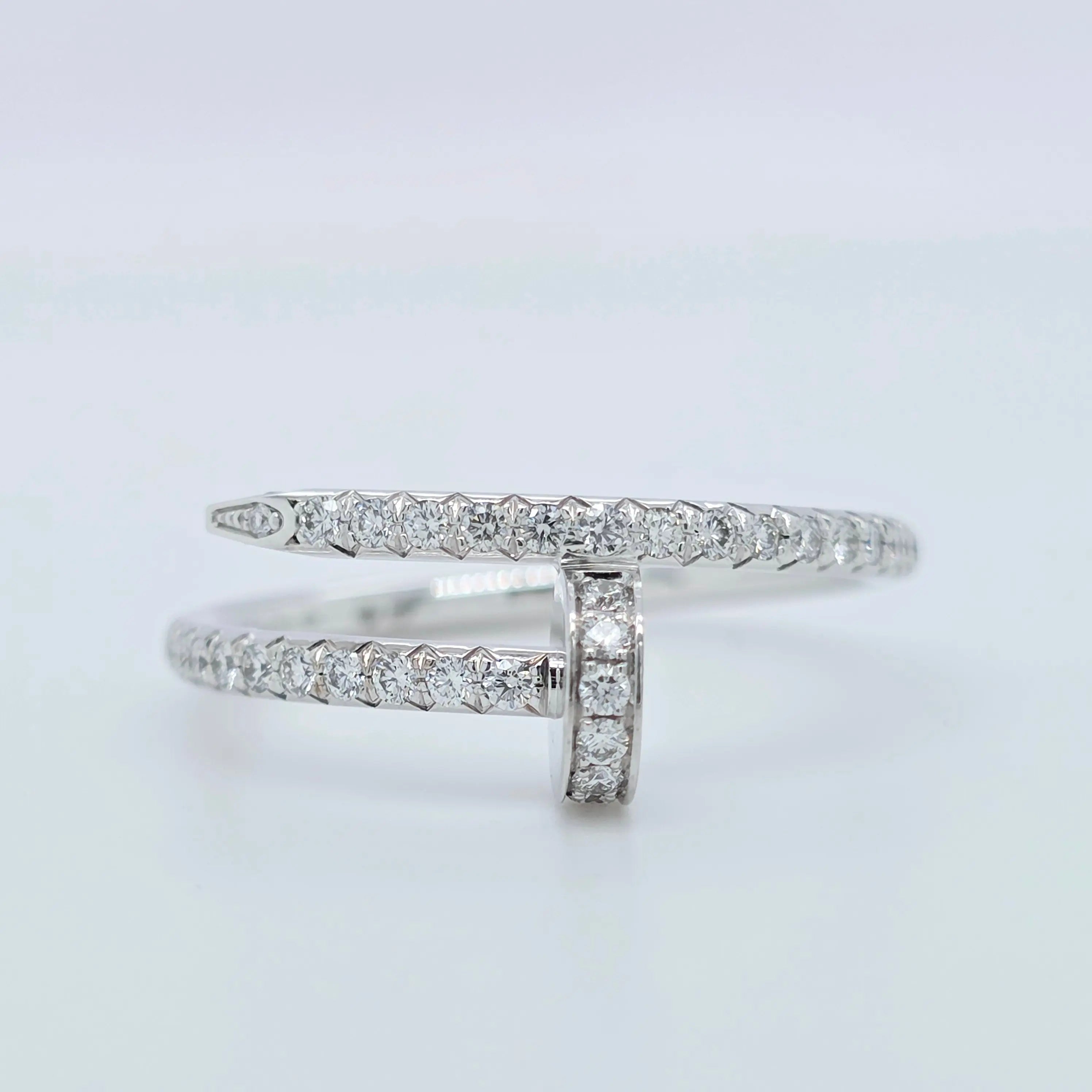 Cartier Juste Un Clou Ring – 18ct White Gold, 0.40ct Diamonds, Size 52 Chloe's Jewellers