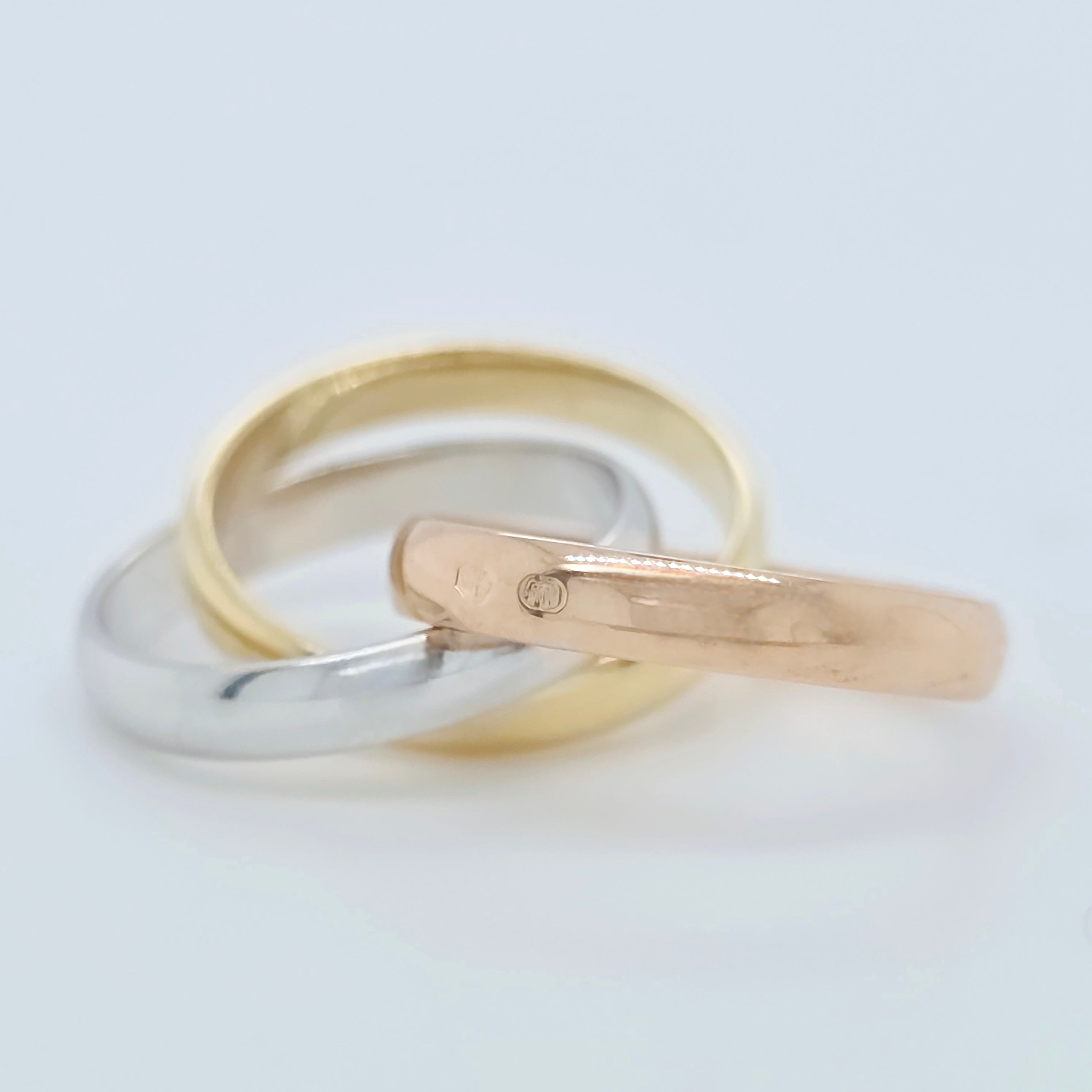 Cartier Trinity Ring Classic – 18ct Yellow, White & Rose Gold, Size 53 / M 1/2 Chloe's Jewellers