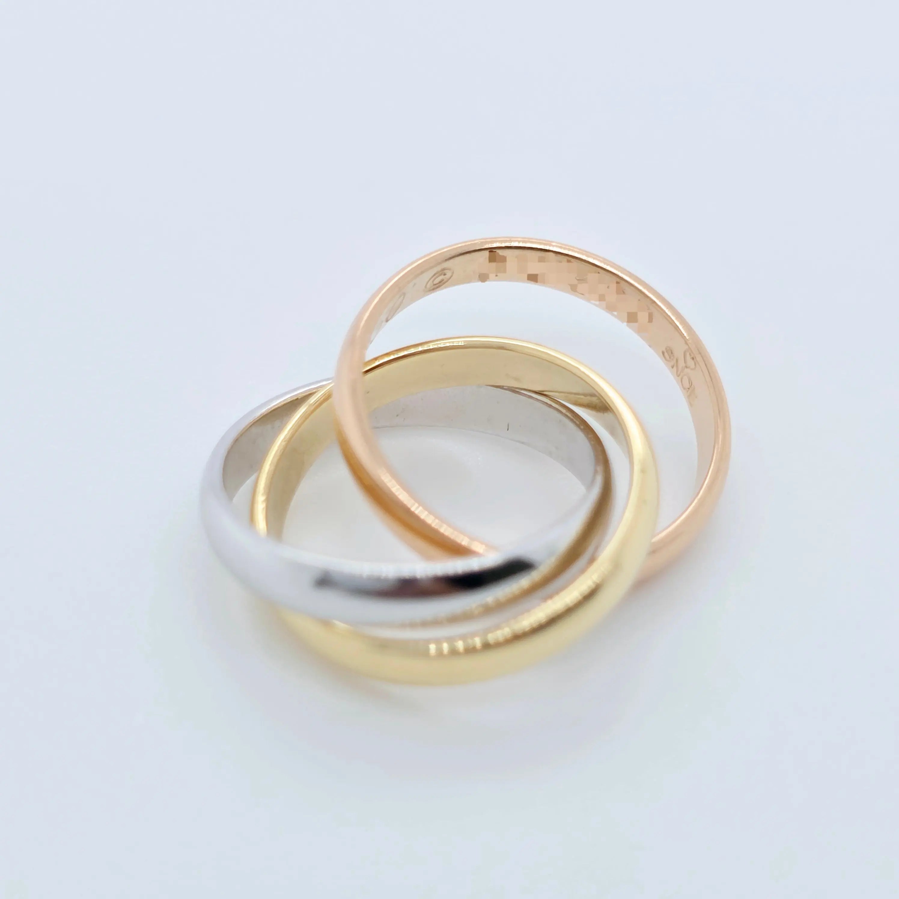 Cartier Trinity Ring Classic – 18ct Yellow, White & Rose Gold, Size 53 / M 1/2 Chloe's Jewellers