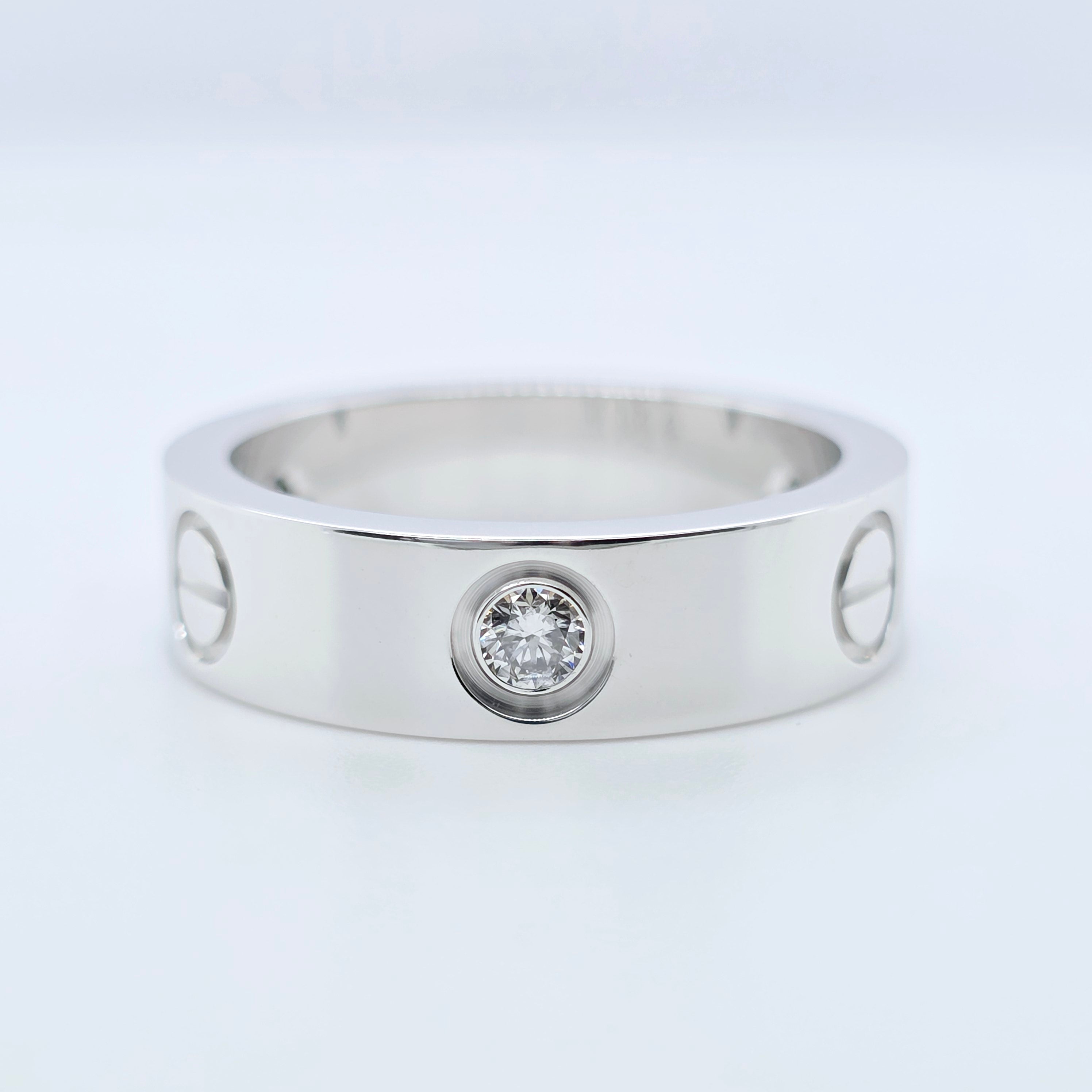 Cartier Love Ring – 18ct White Gold, 3 Diamonds, Size 54 Chloe's Jewellers