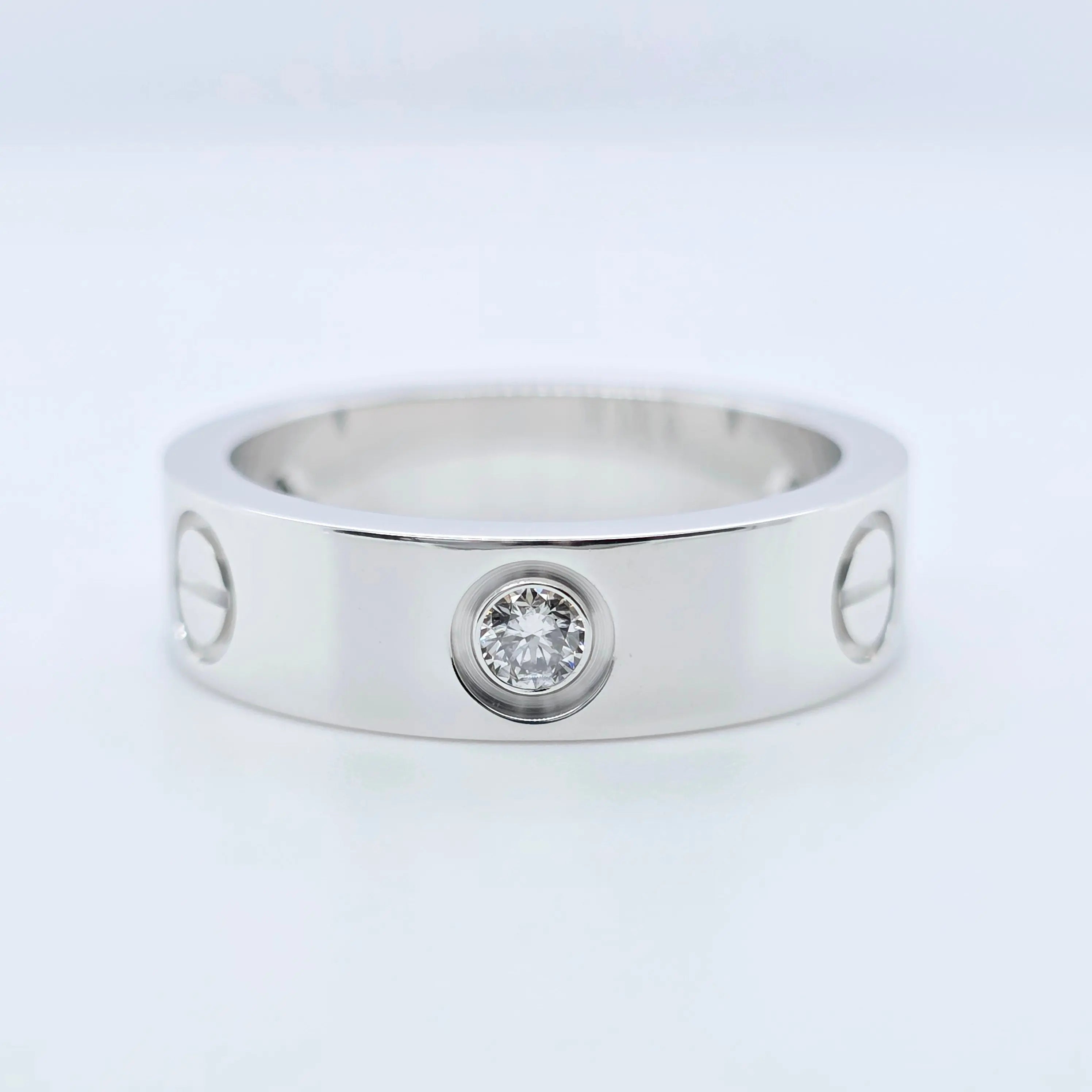 Cartier Love Ring – 18ct White Gold, 3 Diamonds, Size 54 Chloe's Jewellers