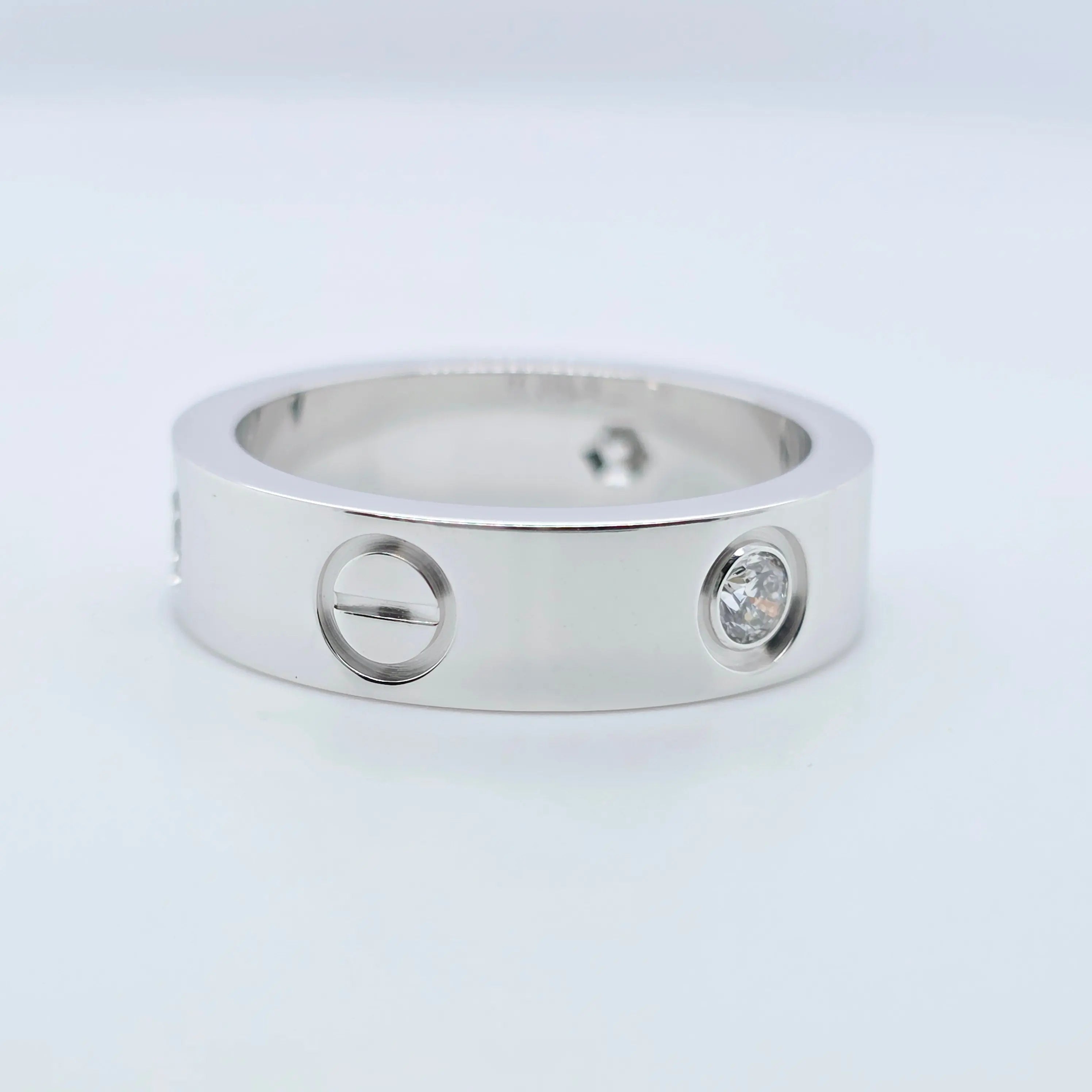 Cartier Love Ring – 18ct White Gold, 3 Diamonds, Size 54 Chloe's Jewellers