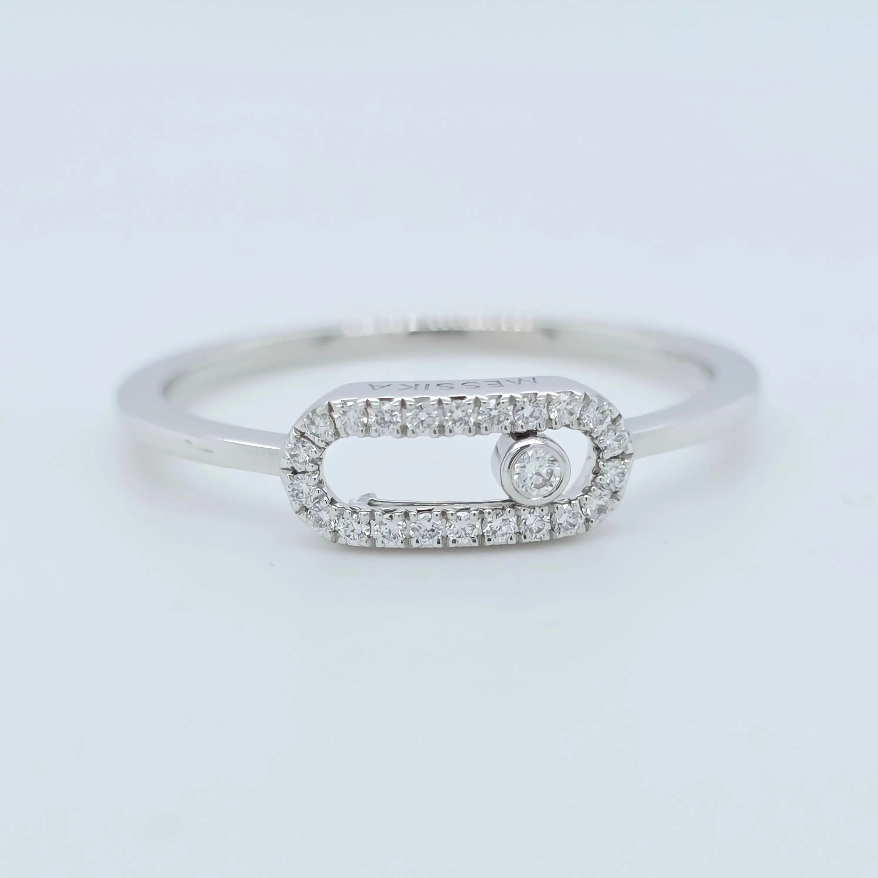 Messika Move Uno Ring – White Gold, 0.09ct Diamond, Pavé Set Chloe's Jewellers