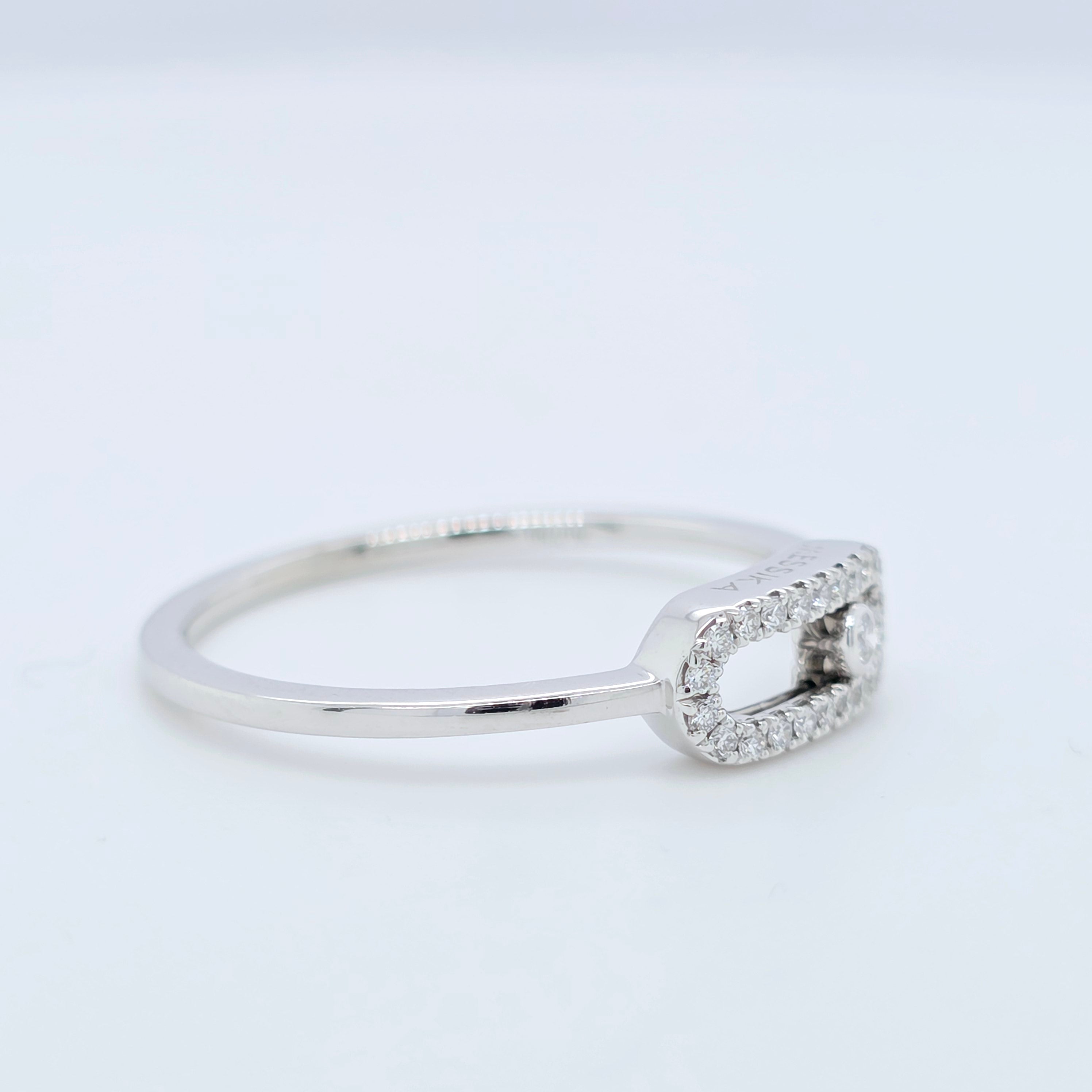 Messika Move Uno Ring – White Gold, 0.09ct Diamond, Pavé Set Chloe's Jewellers