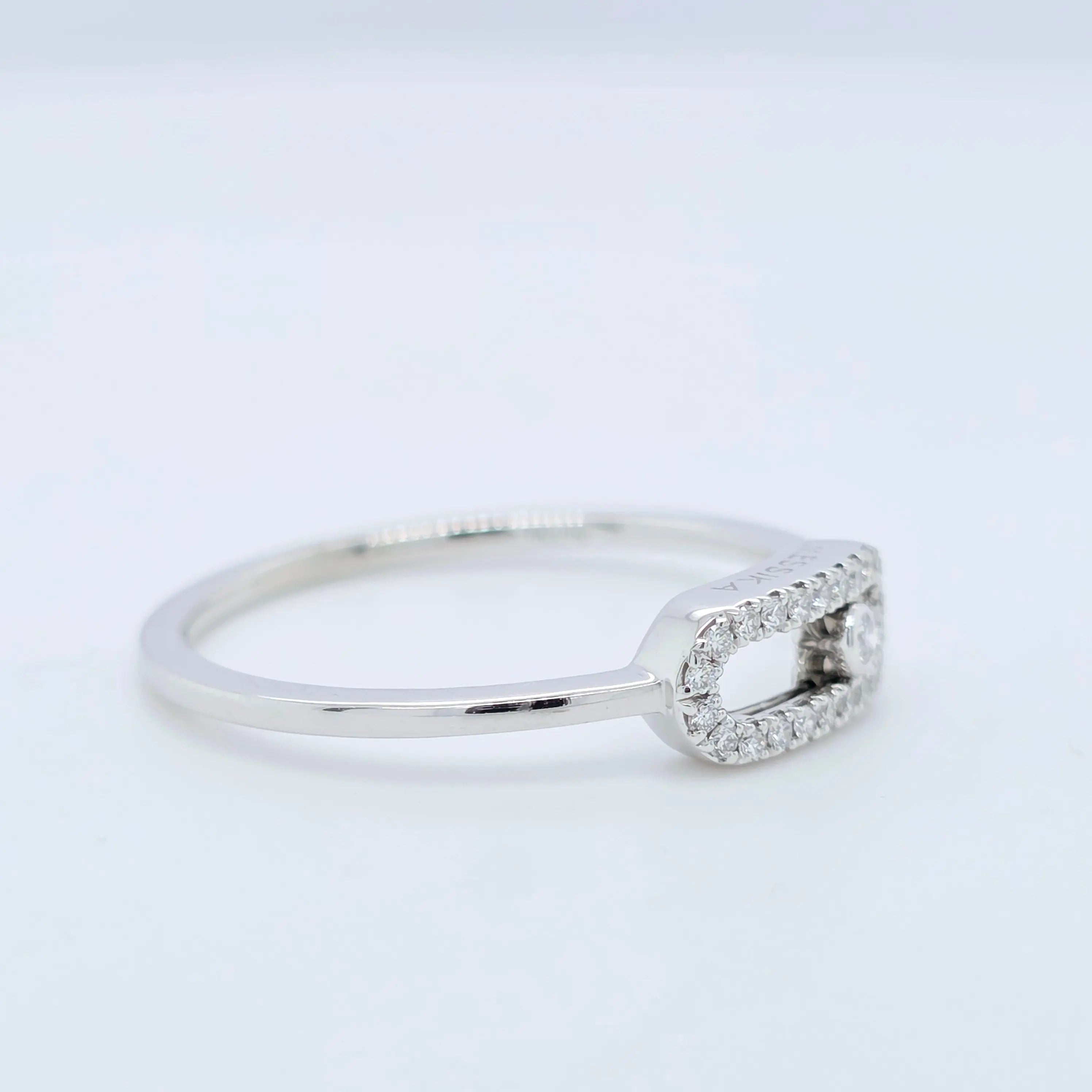 Messika Move Uno Ring – White Gold, 0.09ct Diamond, Pavé Set Chloe's Jewellers