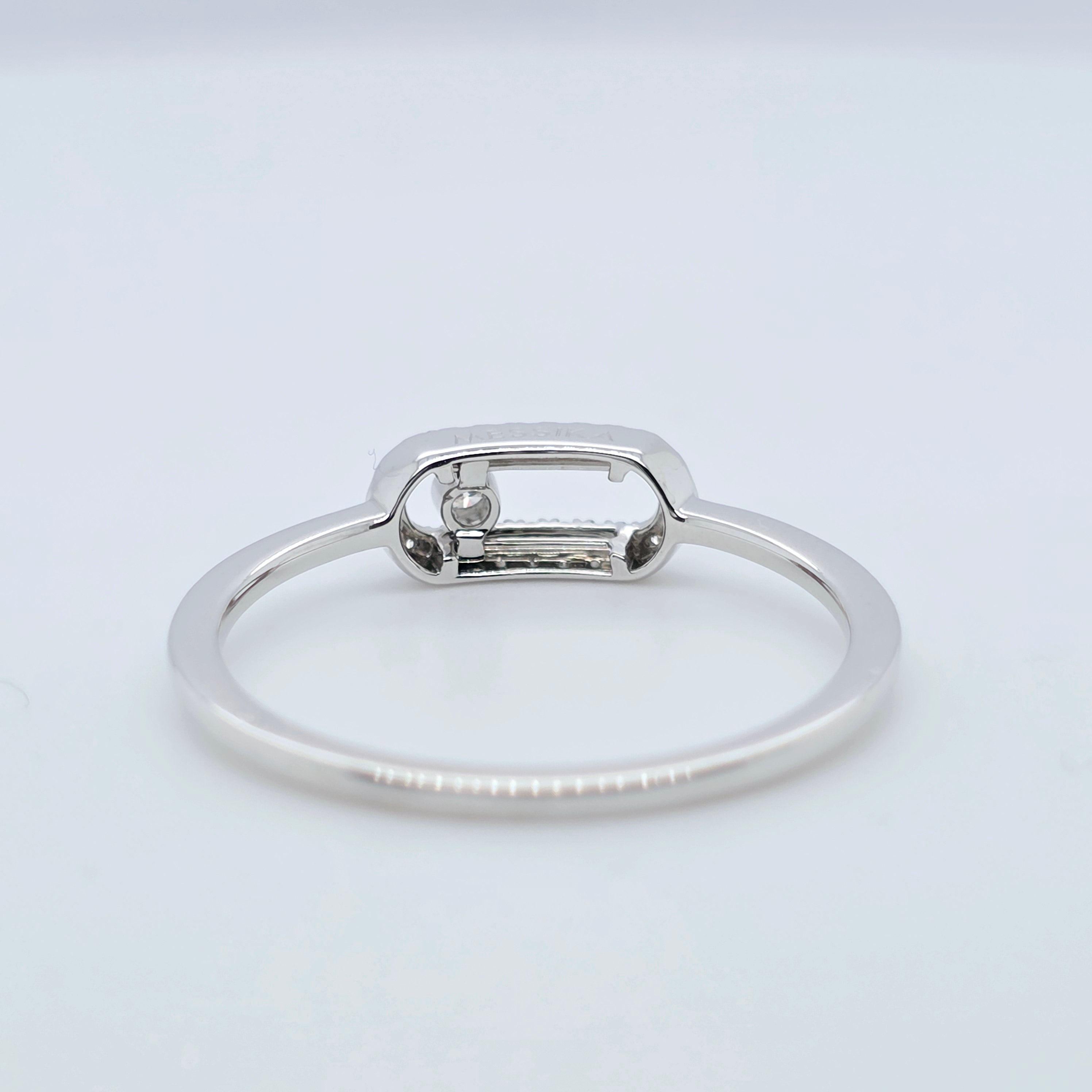 Messika Move Uno Ring – White Gold, 0.09ct Diamond, Pavé Set Chloe's Jewellers