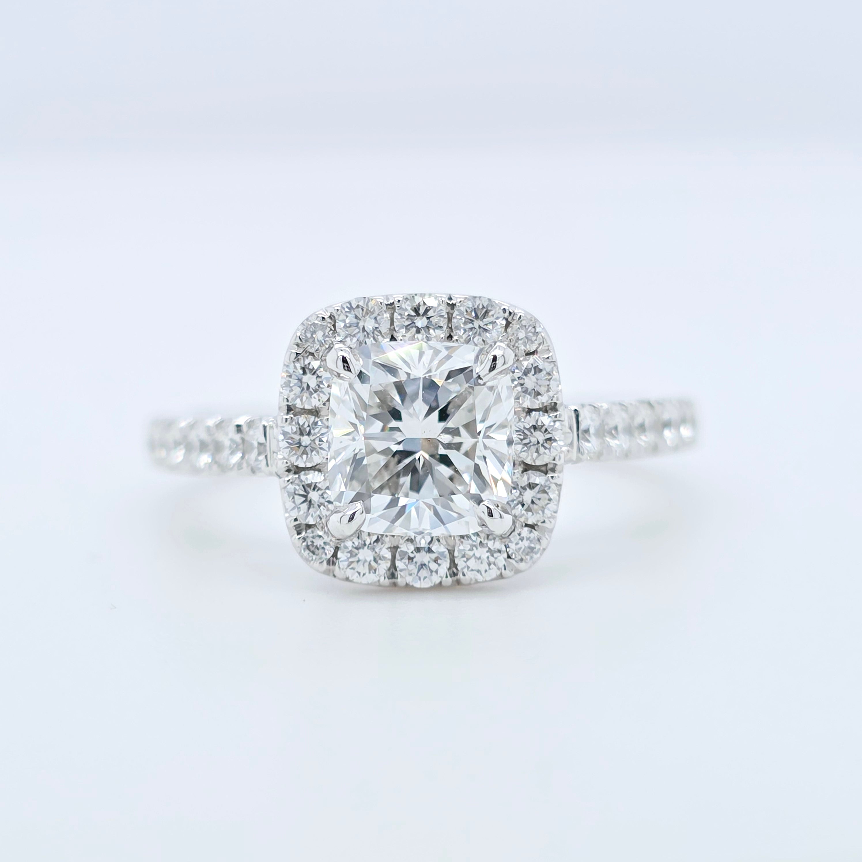 Pre-Owned Hirsh London Regal Diamond Ring – 1.02ct Cushion Cut in Platinum Chloe's Jewellers