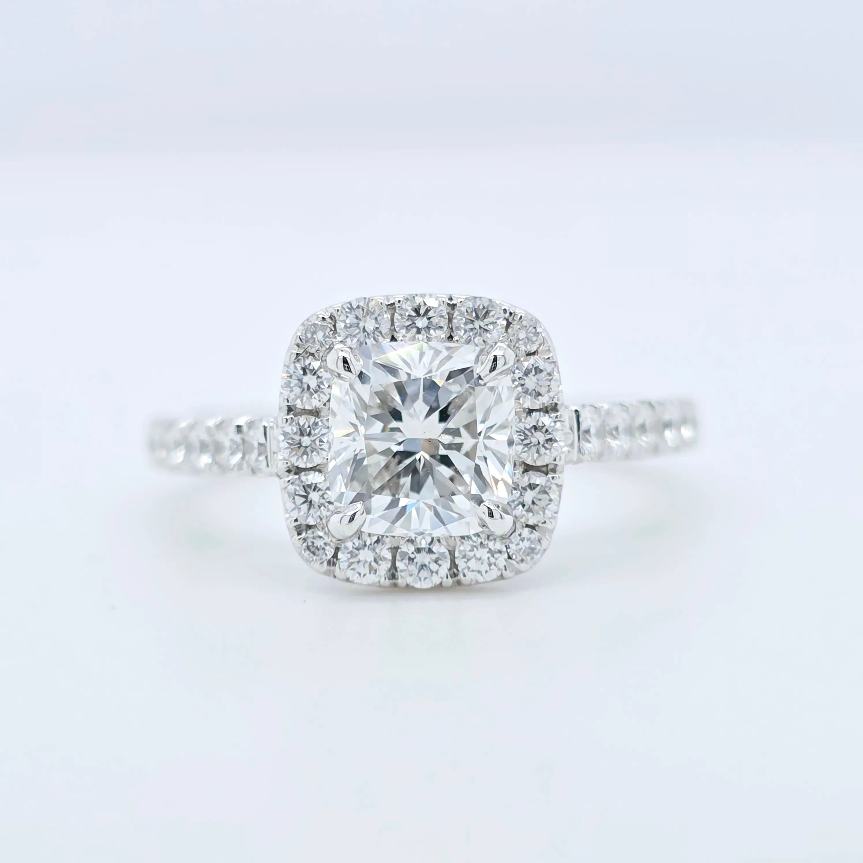 Pre-Owned Hirsh London Regal Diamond Ring – 1.02ct Cushion Cut in Platinum Chloe's Jewellers